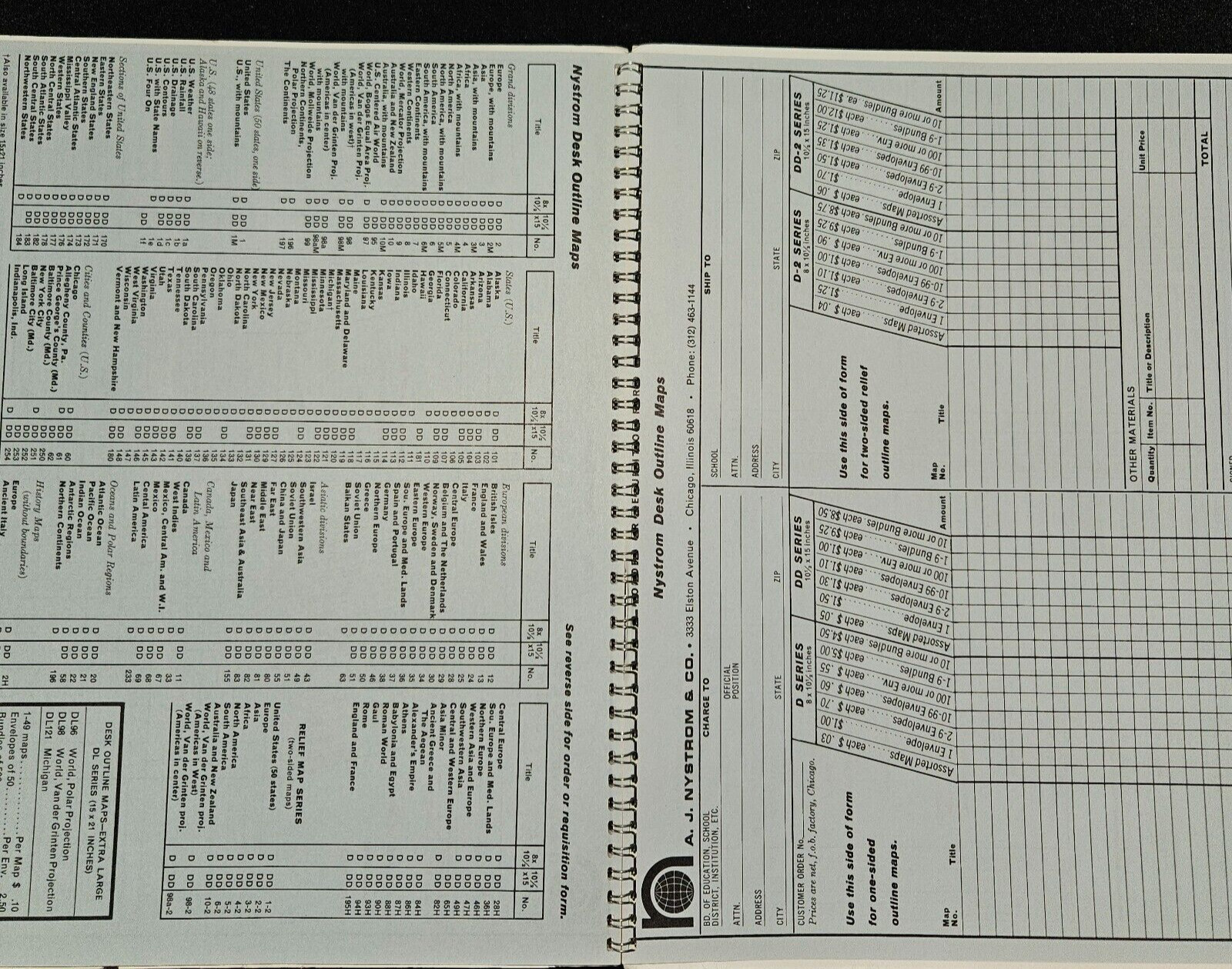 Nystrom Desk Outline Maps Sample Copies (Rare)