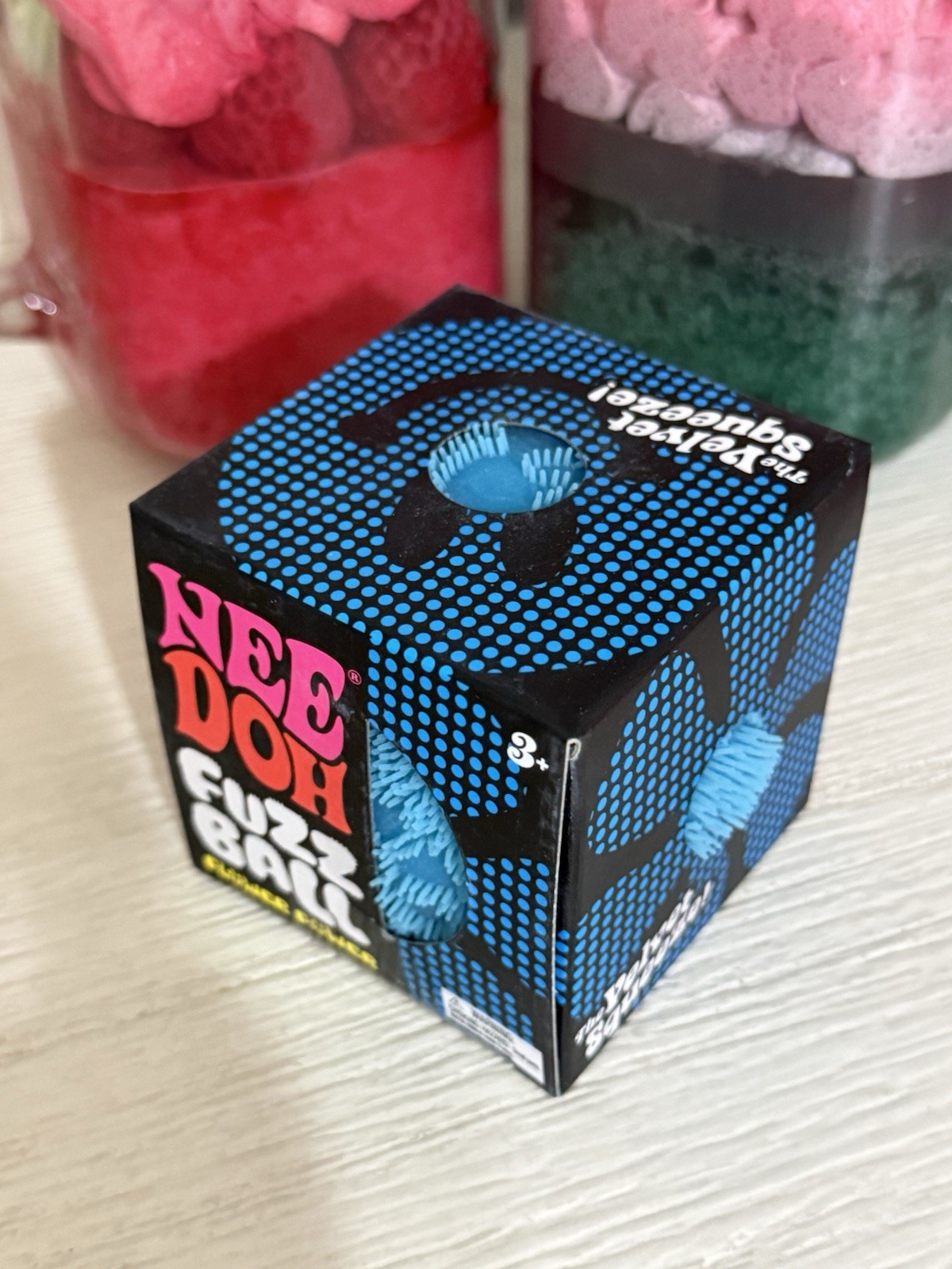 BLUE Needoh FUZZ BALL Flower Power Nee Doh Squishy NEE-DOH Fuzzball AUTHENTIC US