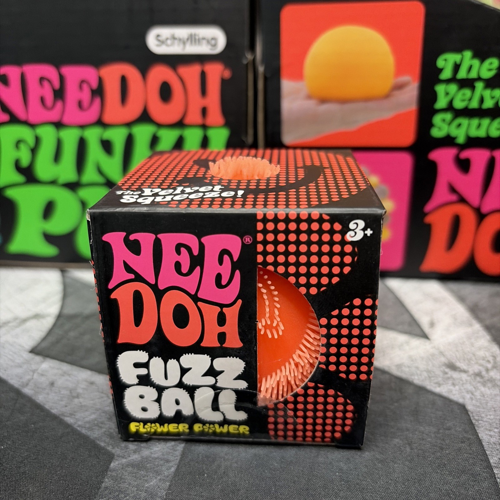 🔮🔥Genuine NeeDoh Flower Power Fuzz Ball ( Orange ) US Seller ! Same Day Ship