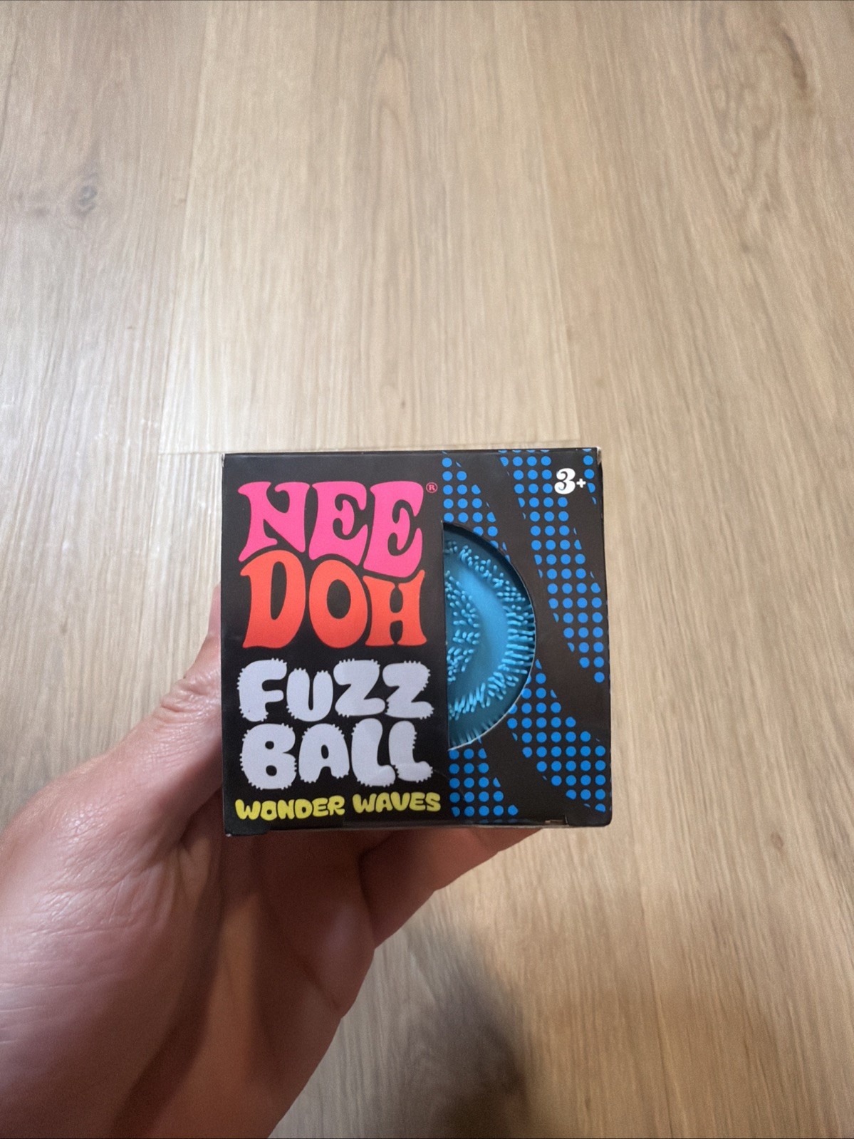 Blue Needoh FUZZ BALL WONDER WAVES Nee Doh Squish Stress Ball NEE-DOH Fuzzball