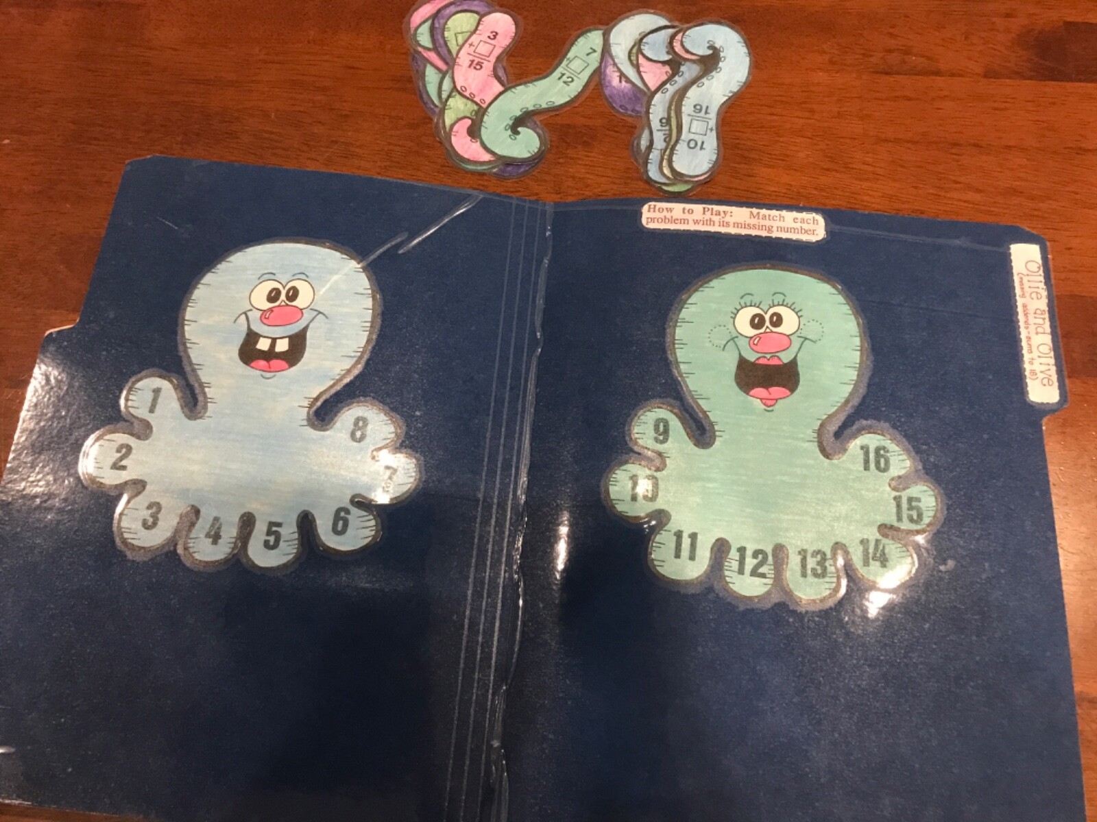 Ollie and Oliver? Missing addends 2nd grade loath file folder game