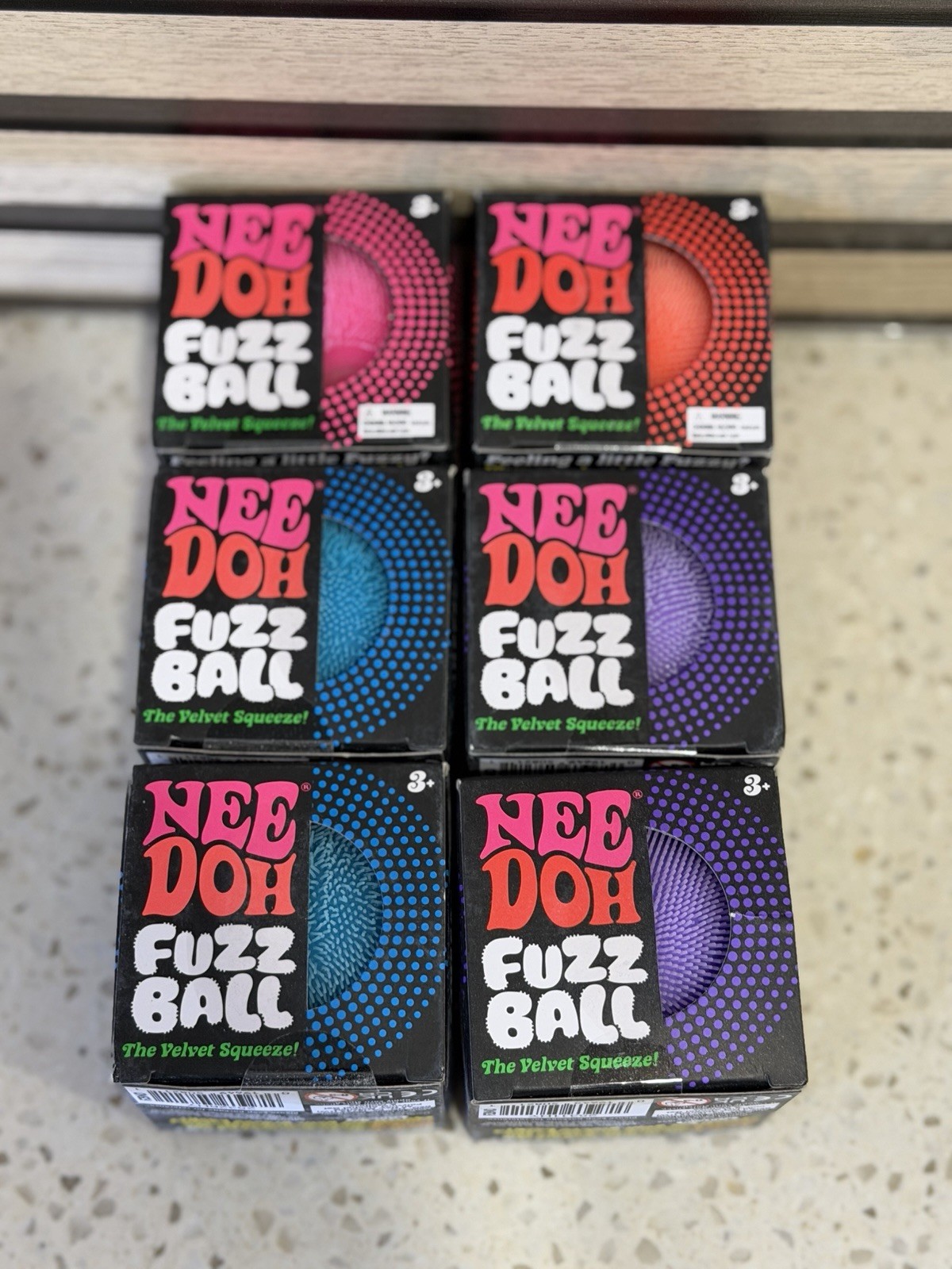 5 x Genuine Needoh Fuzzball Velvet Squeeze Toy Same Day Shipping ! US Seller 🔥