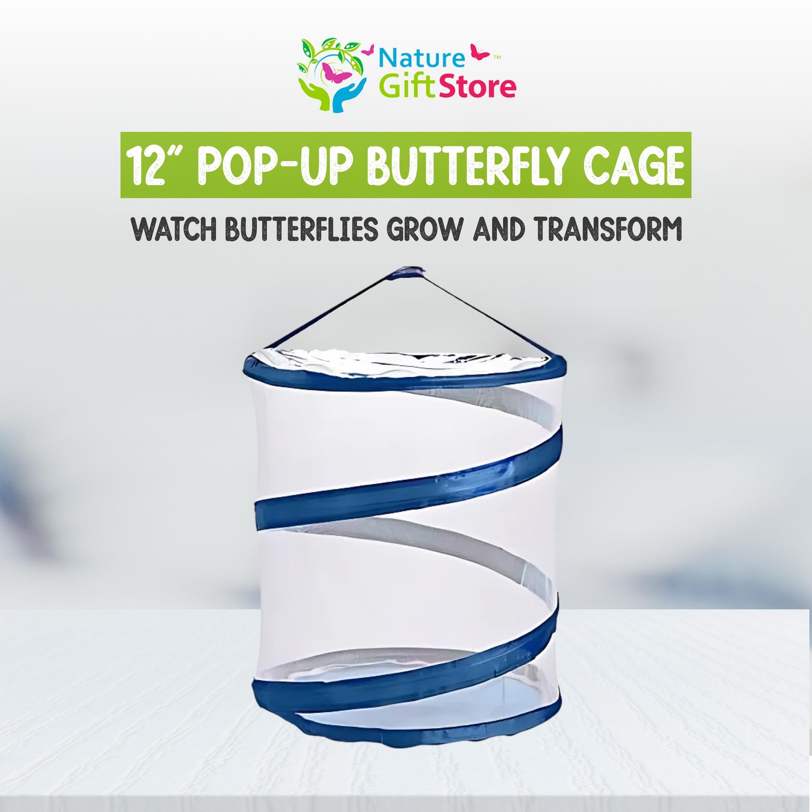 Pop-up Insect and Butterfly Habitat Mesh Cage 11″x12″ Clear See Through Butte…