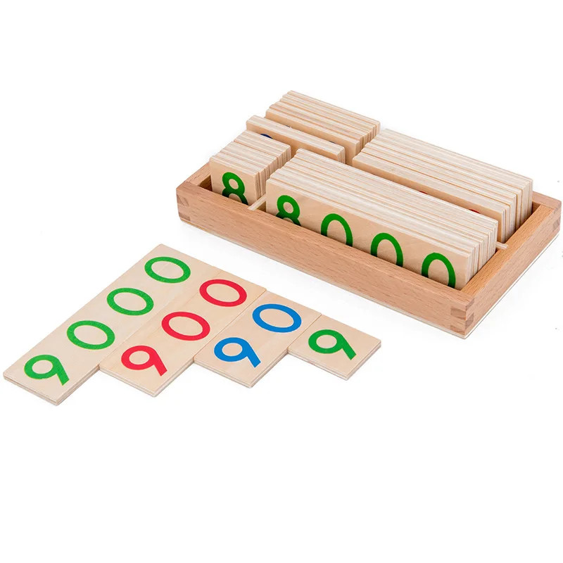 Wooden Numbers Card 1-9000 Montessori Learning Card Math Teaching Aids Preschool