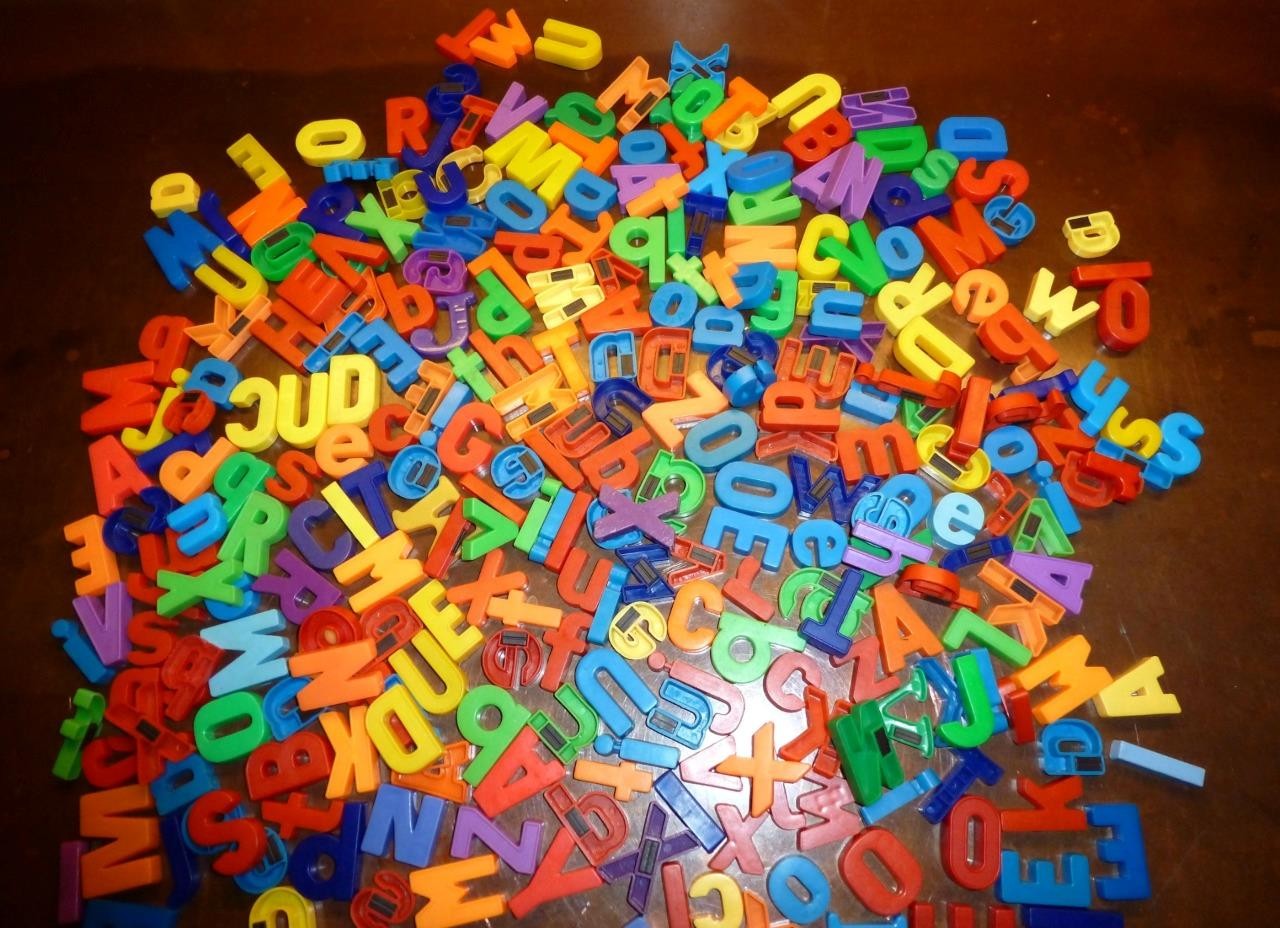 Magnetic Letters Mixed Lot of 292 Letters Upper and Lower Case Letters Plastic