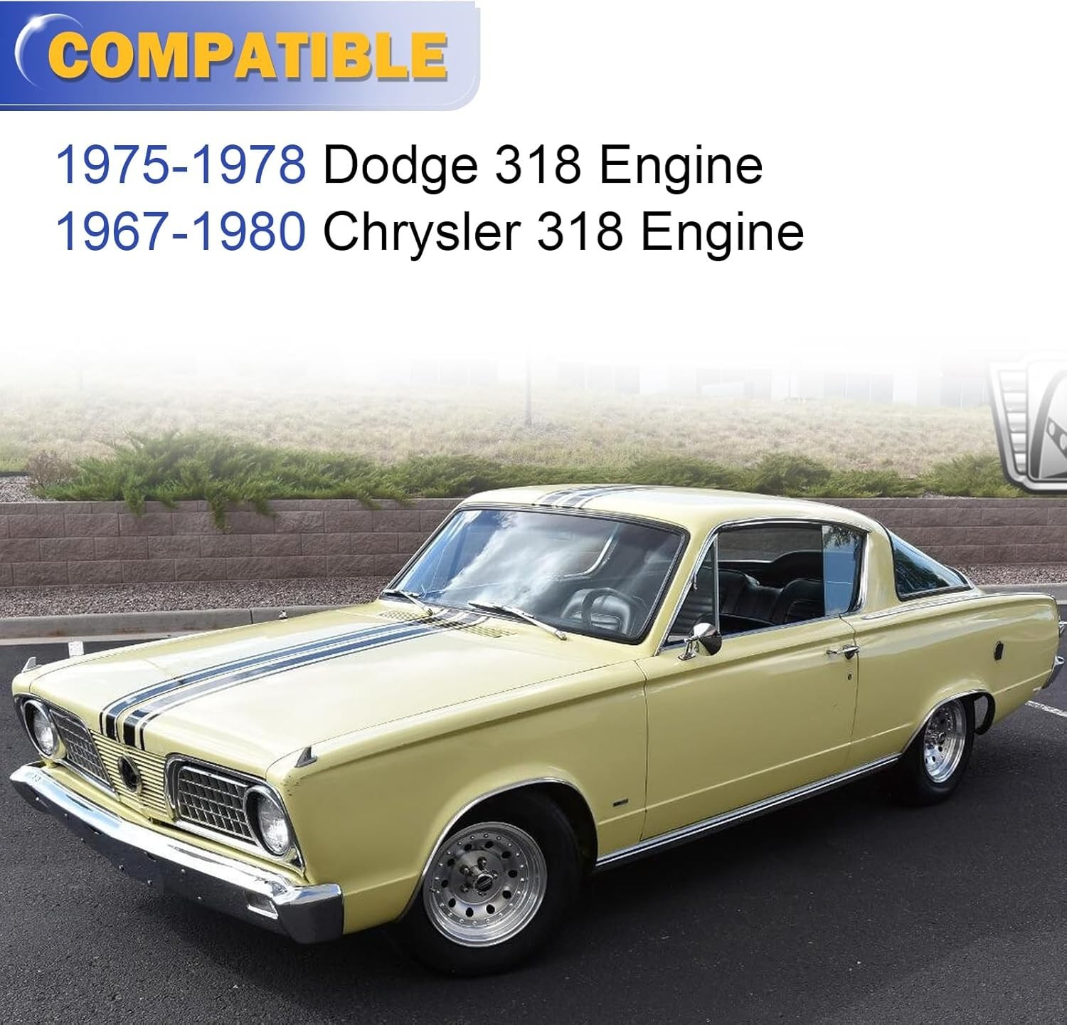 2 Barrel Carburetor with Gaskets for Plymouth models & 1966-1973 Dodge Chrysl…