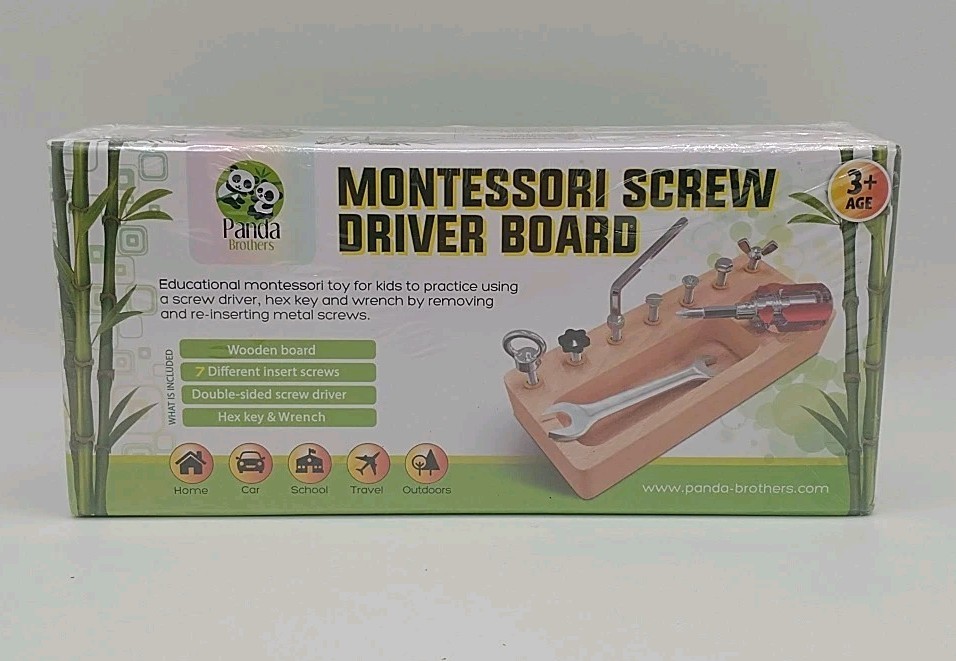 Kids Montessori Screwdriver Board Set Wooden Screw Driver Activities Educational