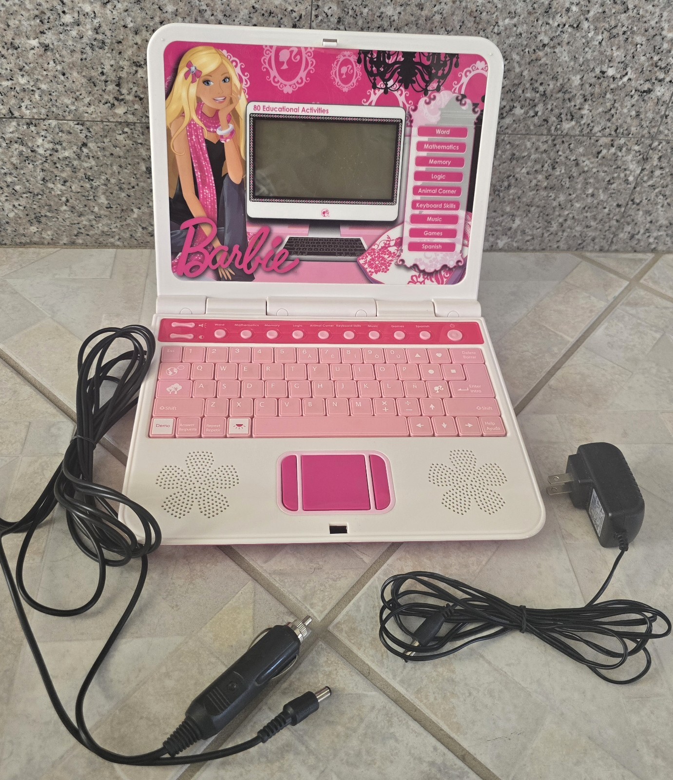 Oregon Scientific BARBIE B-Smart Learning Laptop 80 Activities/ 2 Power Supplies
