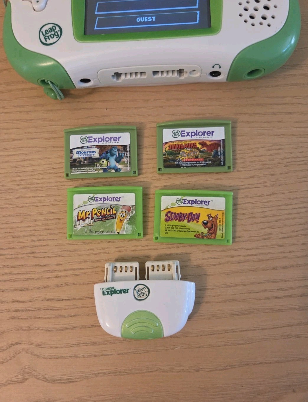 Leap Frog Leapster Explorer System – 4 Games, Case & Camera/Video Tested Works