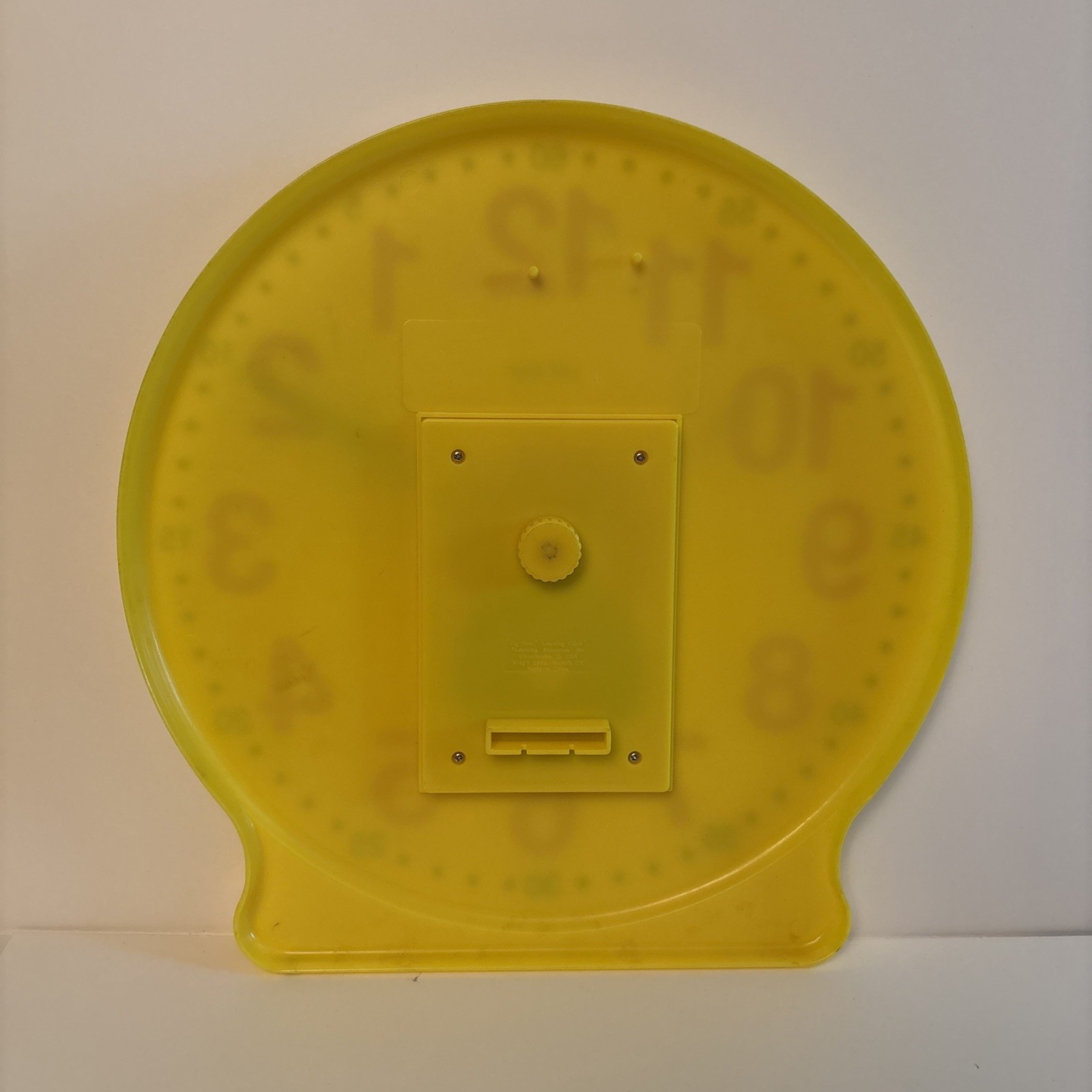 Vintage Large Learning Resources Yellow Clock Size 13” Gear Operated Time