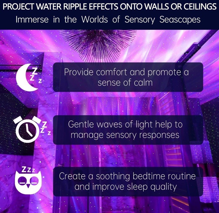 Calming Sensory Lights, Sensory Toys for Kids with Autism, Ocean Light Projector