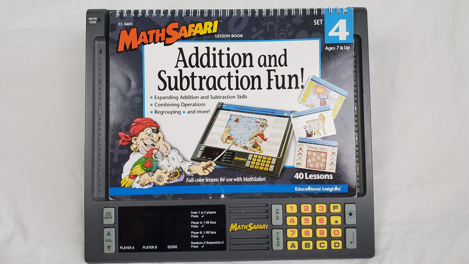 Math Safari Educational Insights Model EI-8400U Learning System w/Cards VINTAGE