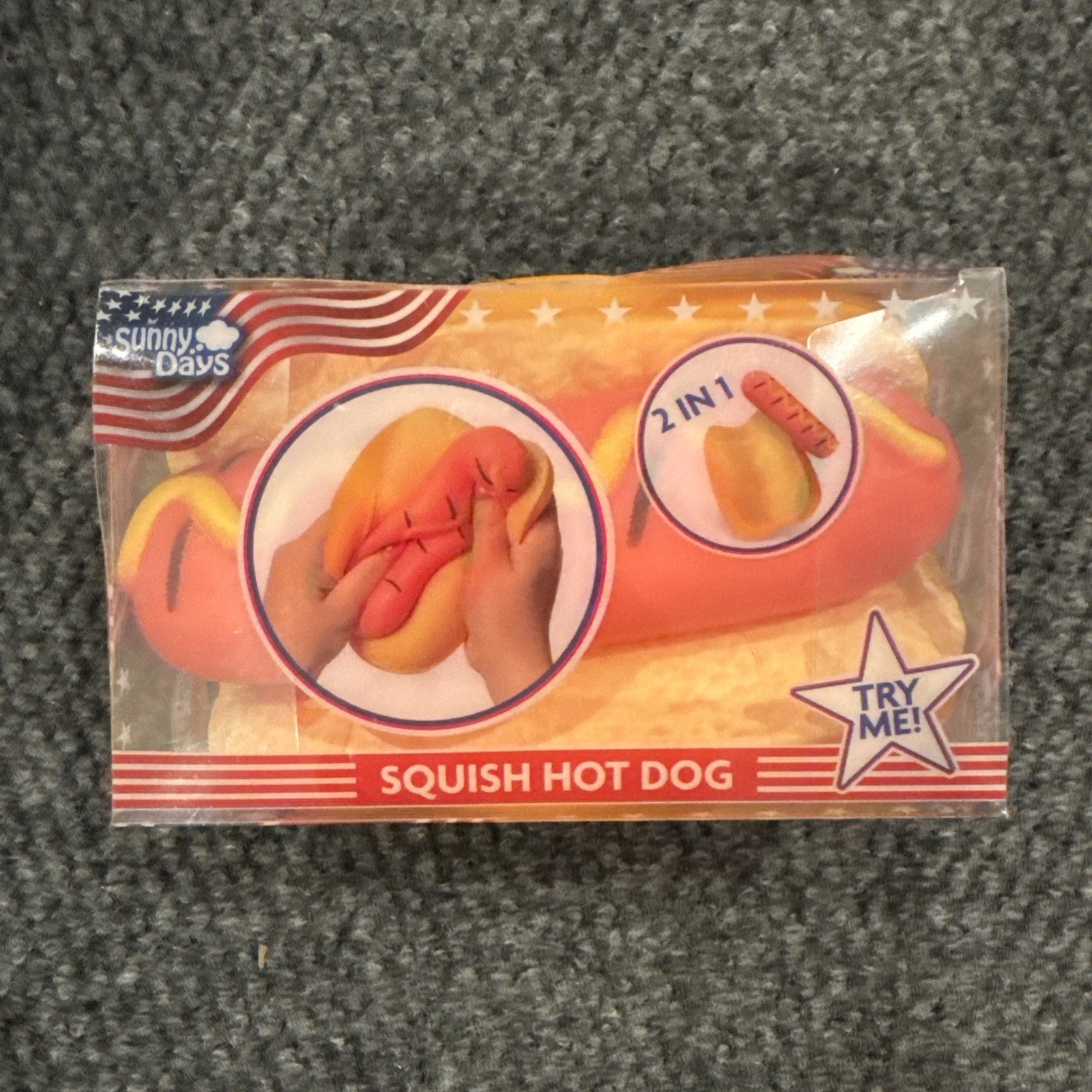 Sunny Days Squishy Hot Dog and Turkey leg 2-in-1 Squeeze Sensory Toy Ages 3+