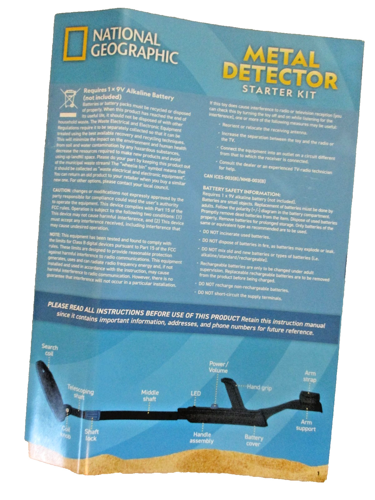 National Geographic Starter Metal Detector Kit Kids Kids Metal Detector W/ 7.4″