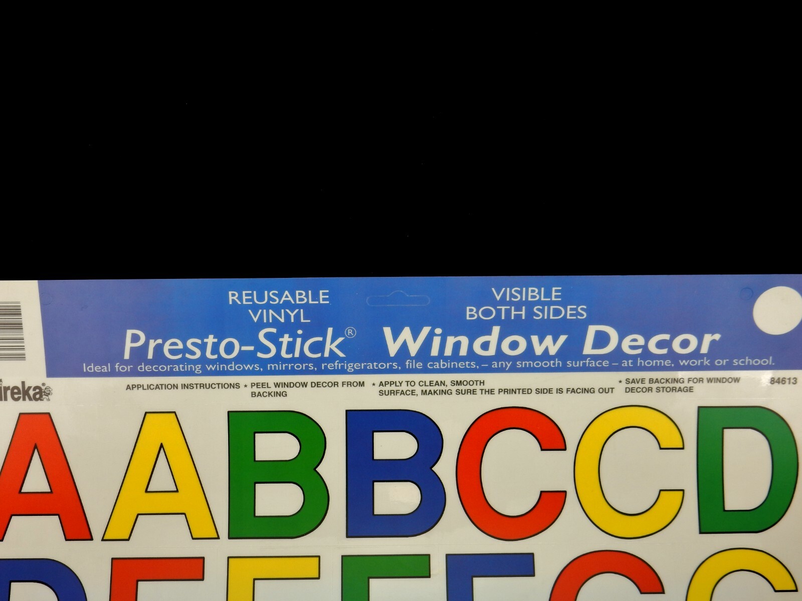 Window Clings ~ Large Upper Case Letters, 49 Educational Static Cling Stickers