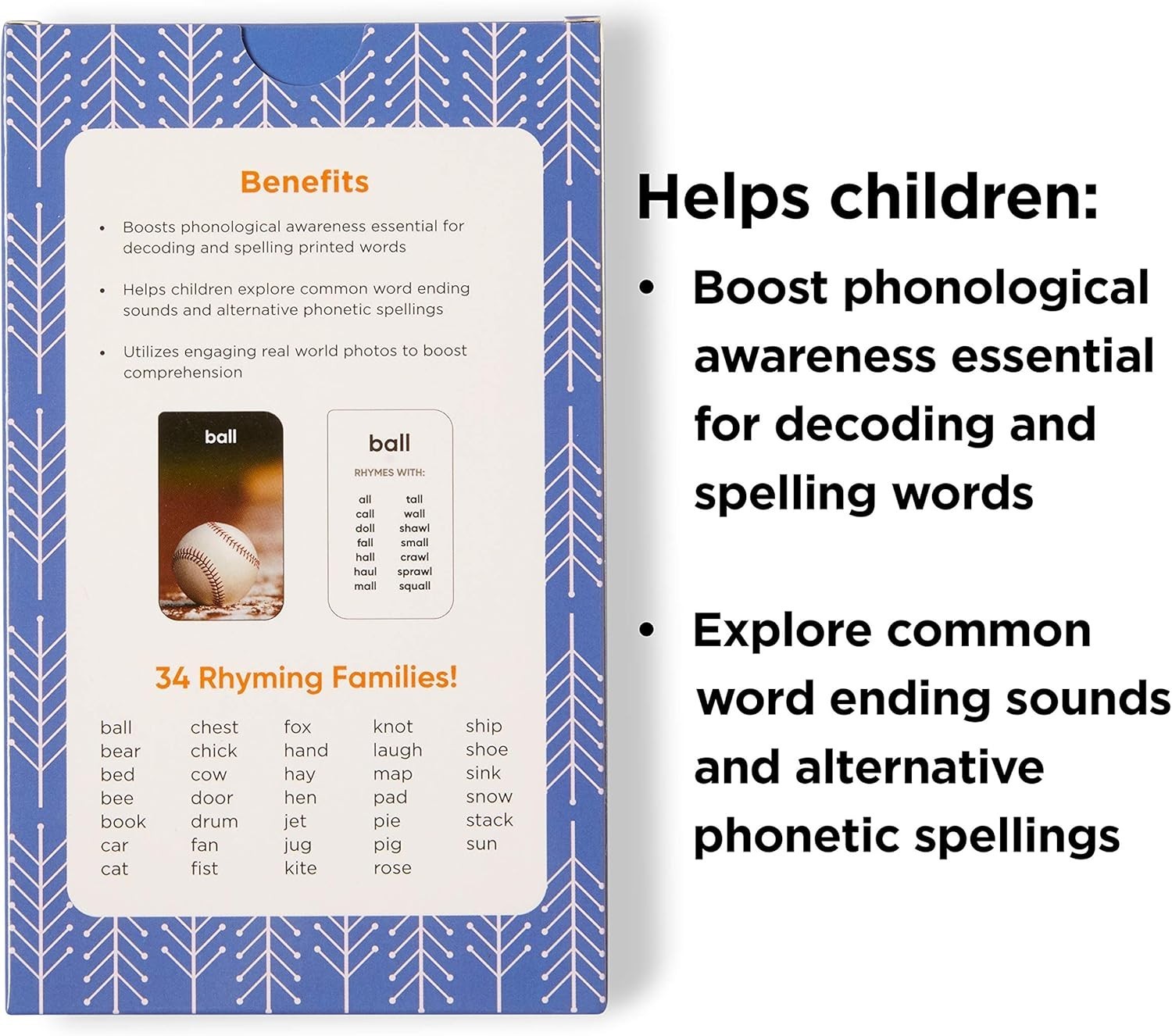 Rhyming Words Flash Cards for Kids Ages 4-8 – Master Phonics, Spelling & Word…