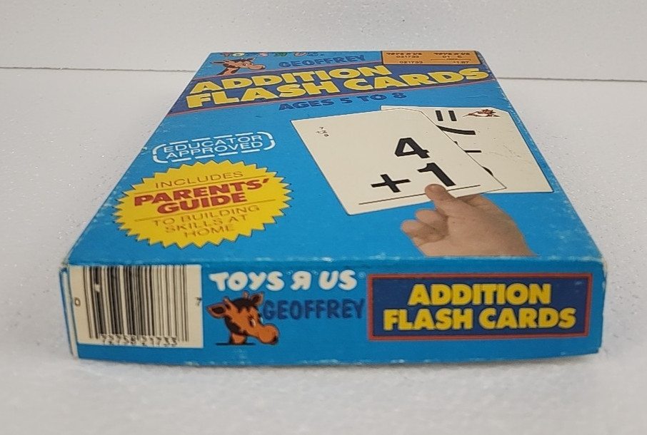 ✅ TOYS R US Geoffrey Addition Flash Cards – 1979 – Resealed!