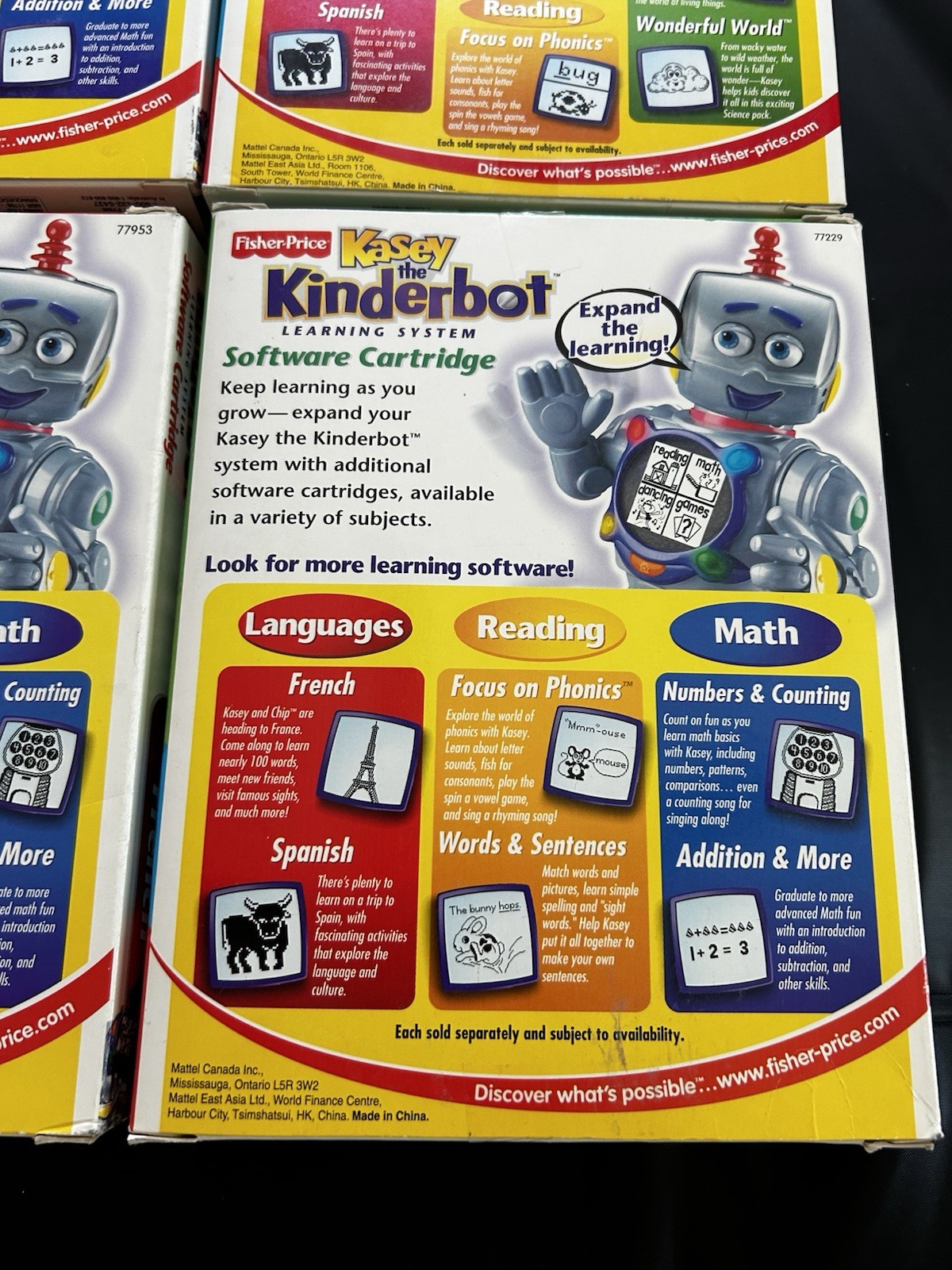 NEW Lot Fisher Price The Kinderbot Kasey Learning Robot Game Cartridges Software