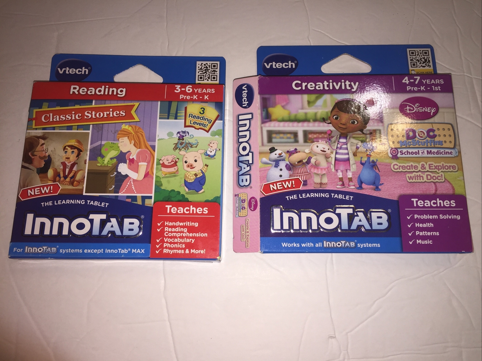 VTech Innotab Doc McStuffins 4-7 years Open Box Plus Reading Classic Sealed Lot