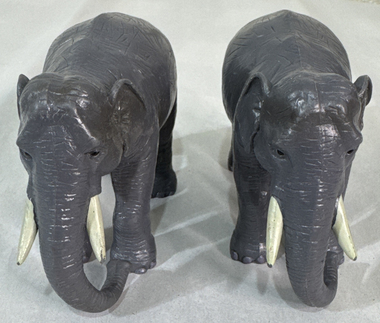 Terra by Battat Gray African Elephants Lot of 2 Lightly Used Hard Plastic Toy
