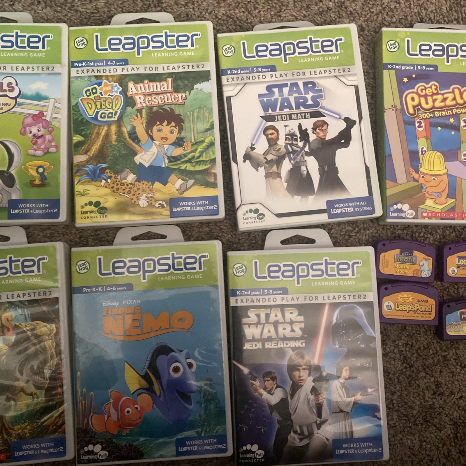 Leap Frog Leapster 2 Handheld Game, With 9 Games, Pre-Owned No Power Cord Works