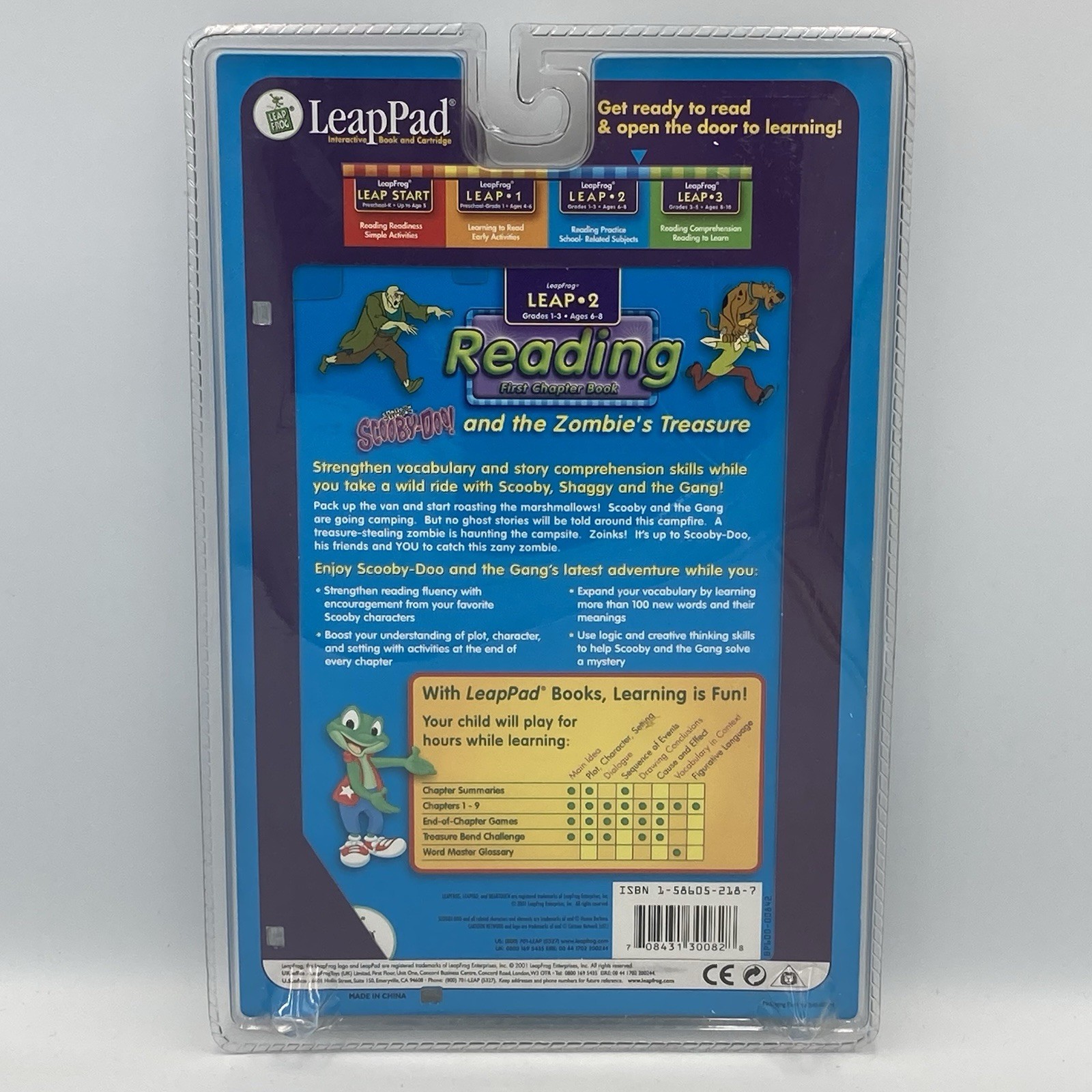 Leap Frog Leap Pad Leap 2 Scooby Doo & Zombie Treasure Book Cartridge 2001 NOS