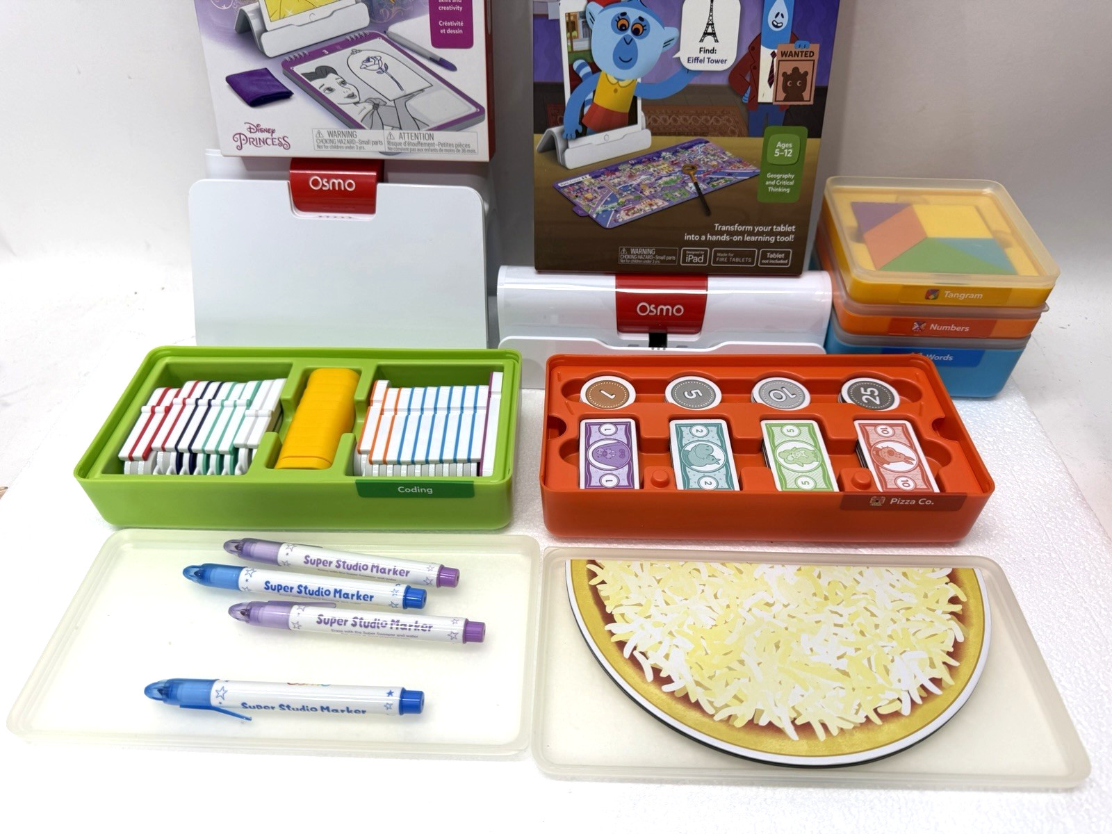 Osmo Lot Includes Everything In Pics Words 2 Bases Tangram Pizza Numbers Coding
