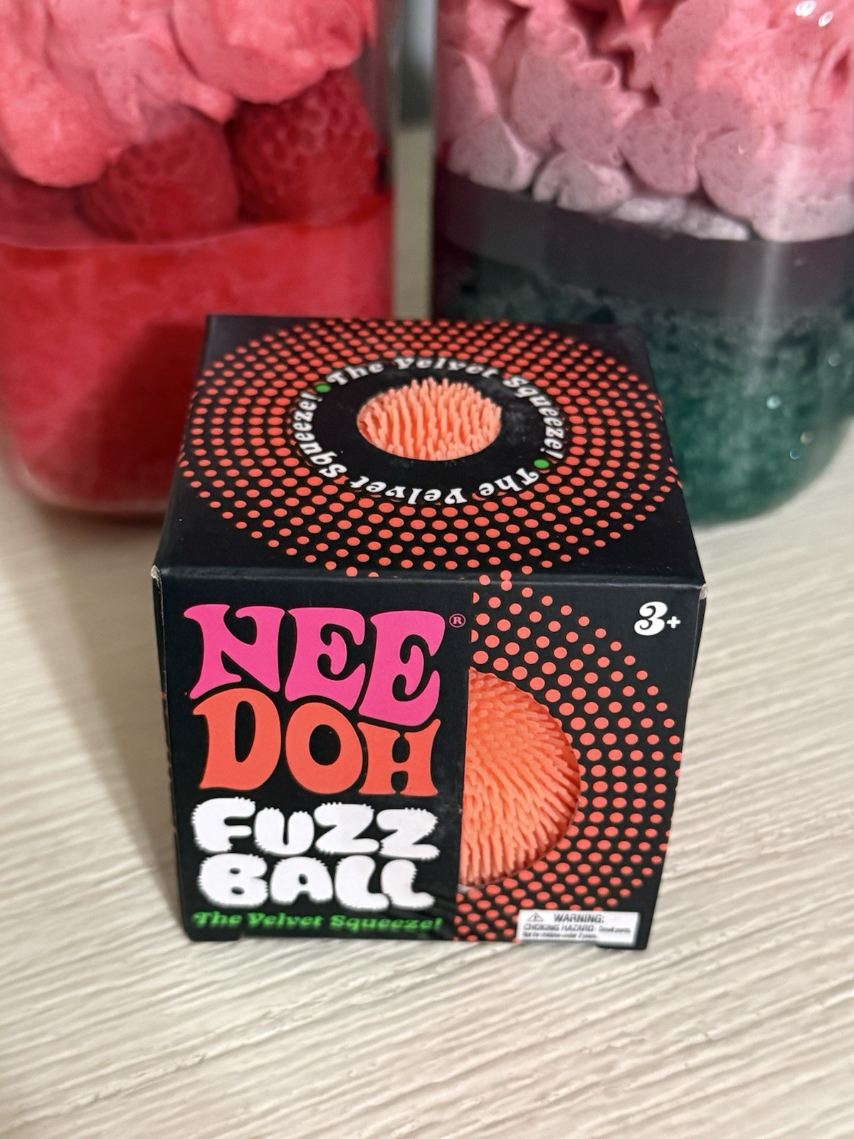 NEW Orange Needoh FUZZ BALL Nee Doh Squishy Fuzzball AUTHENTIC US Squeeze Squish