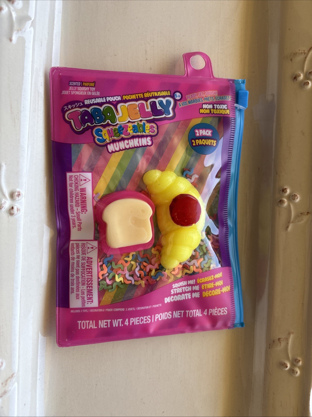 Taba Jelly Squeezeables Munchkins Croissant Toast Squishy Squeeze Fidget Toy