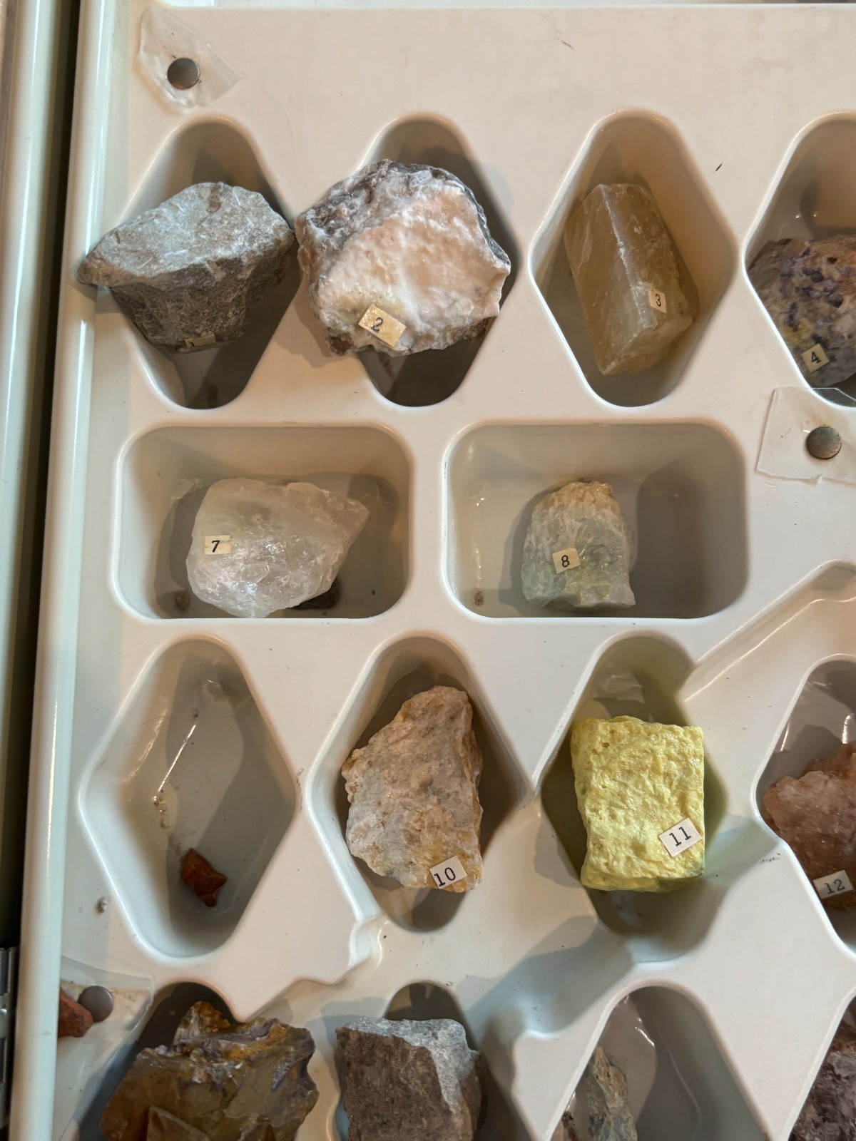 Vintage 60s Skilcraft Geology Lab Student Science Kit Rock Mineral Samples Box