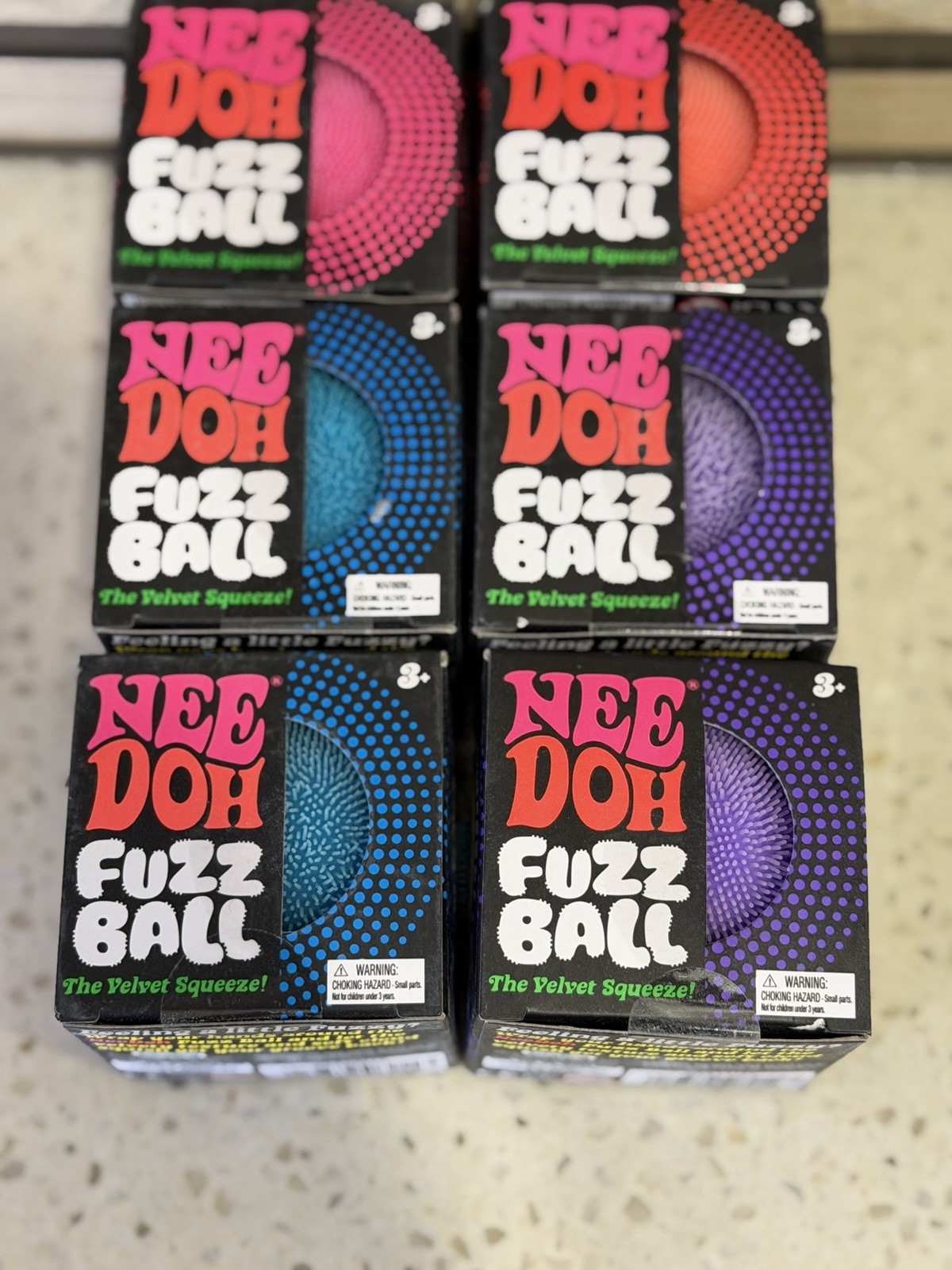 5 x Genuine Needoh Fuzzball Velvet Squeeze Toy Same Day Shipping ! US Seller 🔥