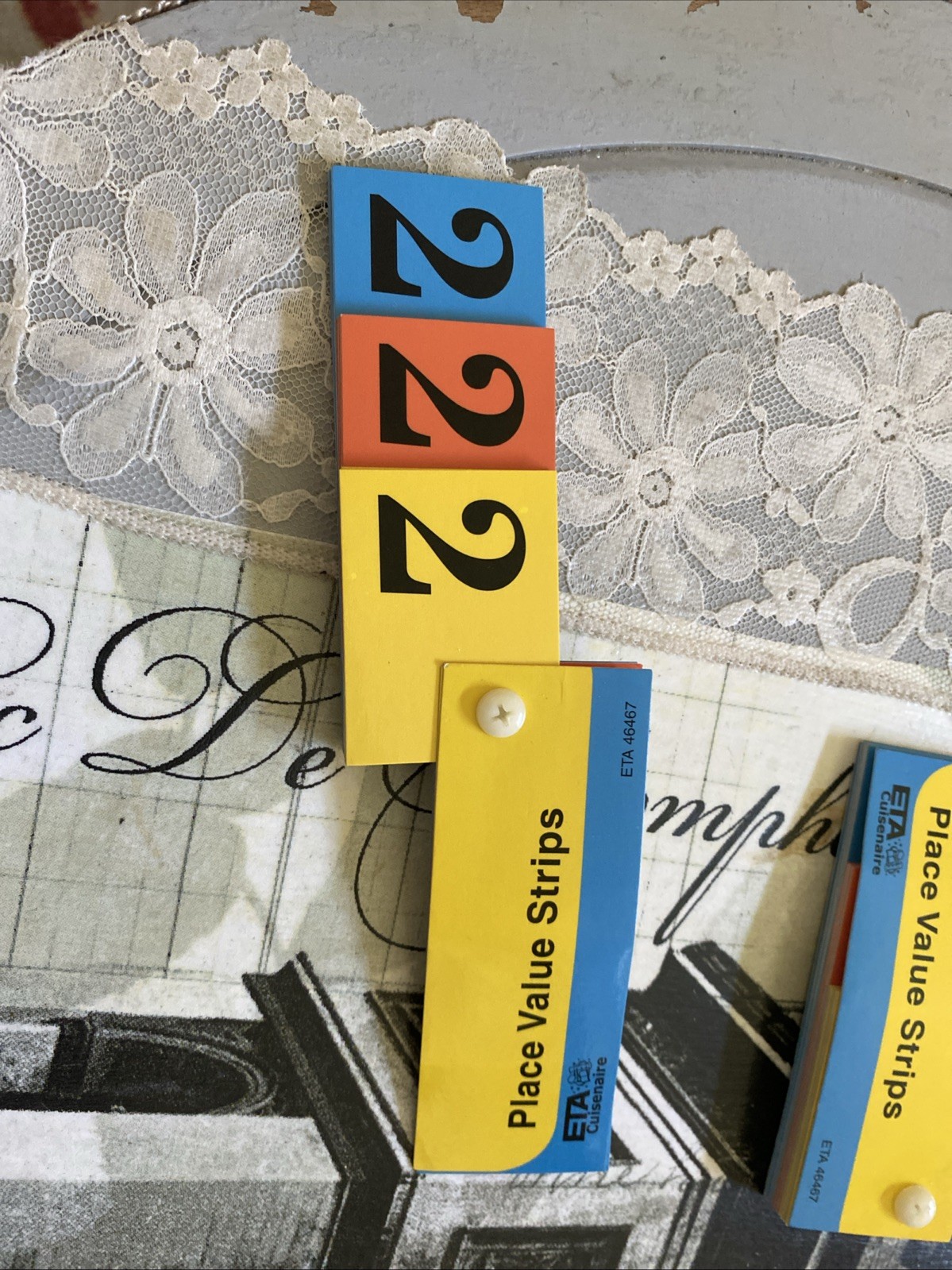 ETA Cuisenaire Teaching Math Lot Of 10 Place Value Strips Up To 999