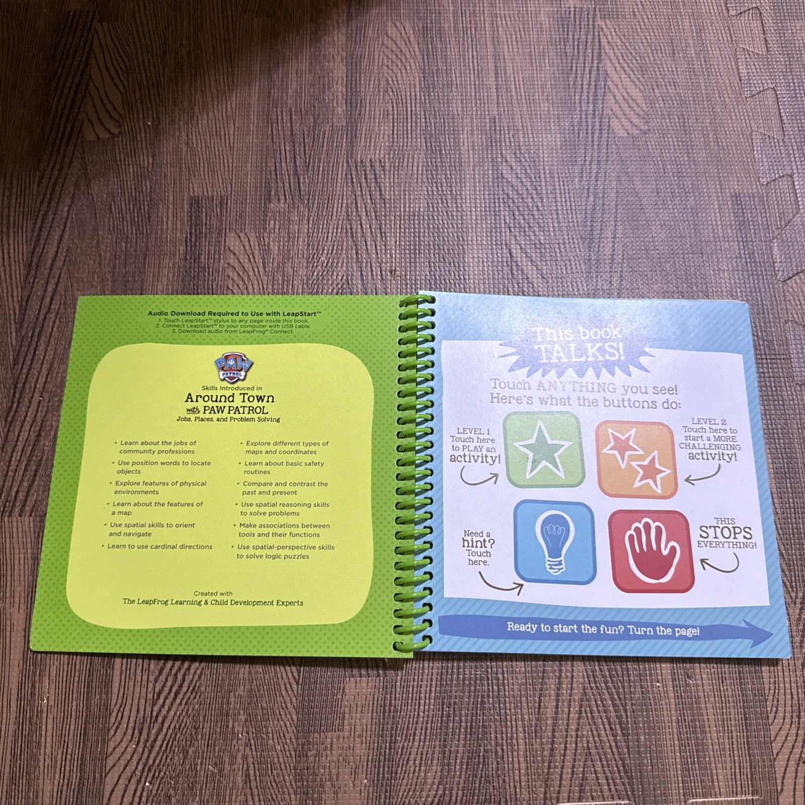 NEW LeapFrog Leap Start Pre-Kindergarten Book — AROUND THE TOWN WITH PAW PATROL