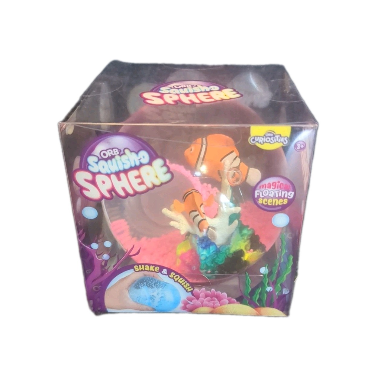 3 Orb Squish-O Sphere Clown Fish,Sharks& Dolphins Aquarium Floating Squishy