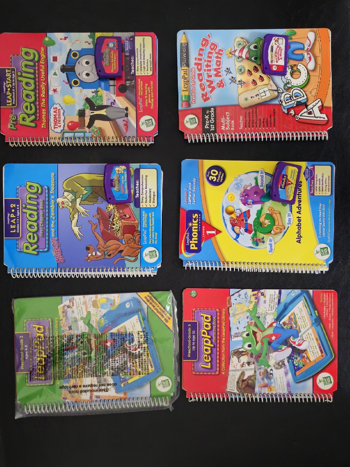 LeapFrog LeapPad Plus Writing Learning System Bundle w/ 6 Books & 4 Cartridges
