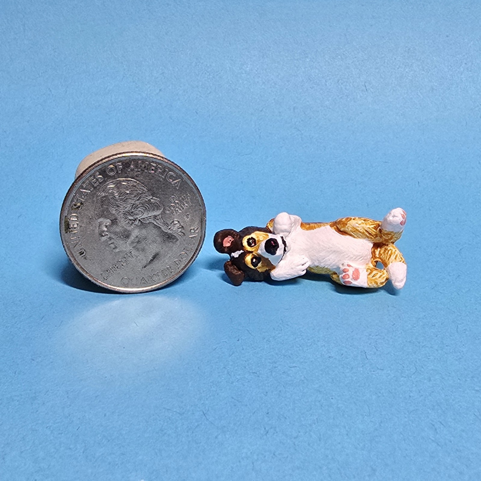 OOAK Custom Vintage Puppy In My Pocket Collie Dog Pups Toy Animal Figure -BELLA-