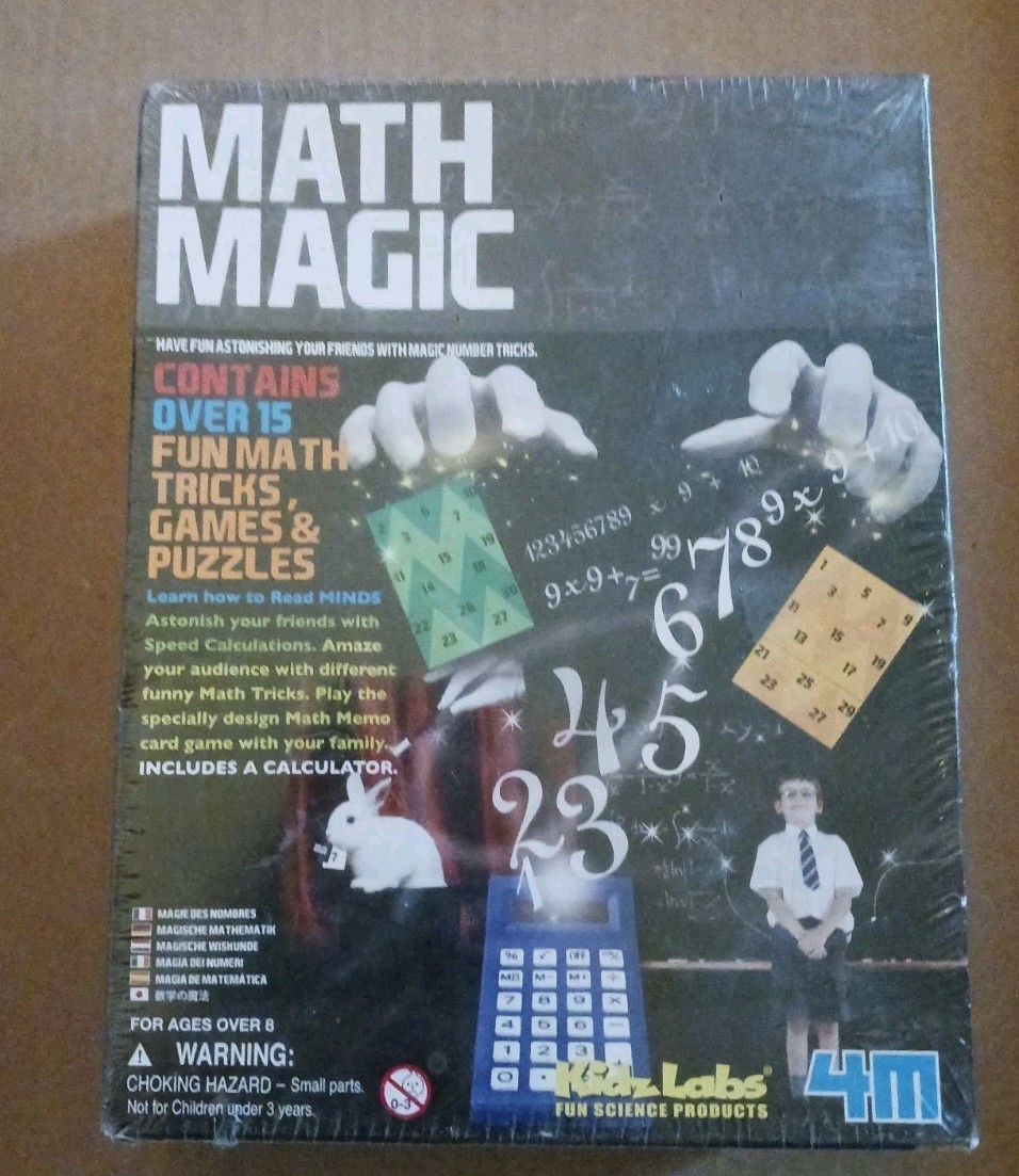Math Magic Science Kit Kidz Labs Tricks Games Puzzle Educational Games Sealed 45