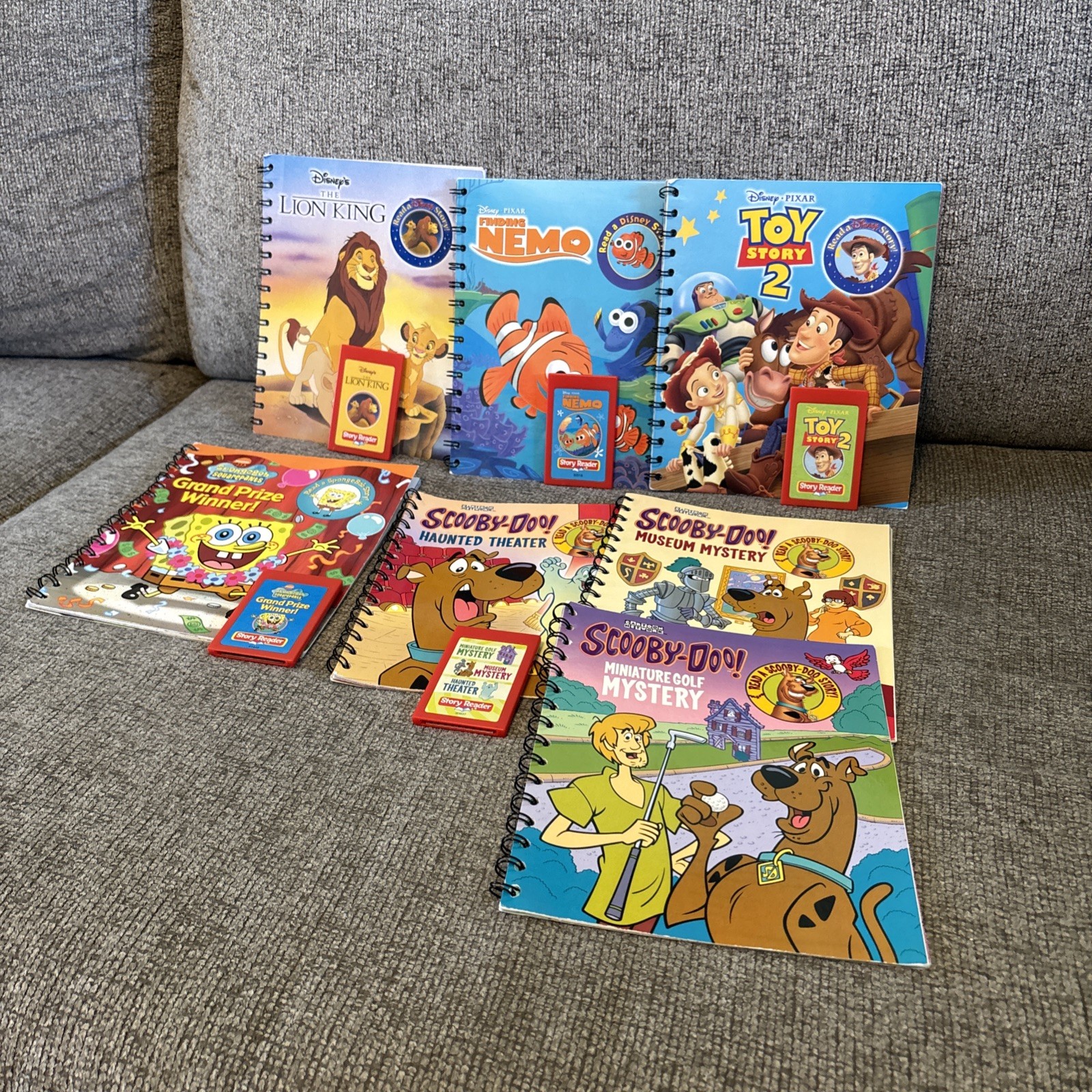 Story Reader Books and Cartridges (7 Books & 5 Carts) Disney, Scooby READ!!