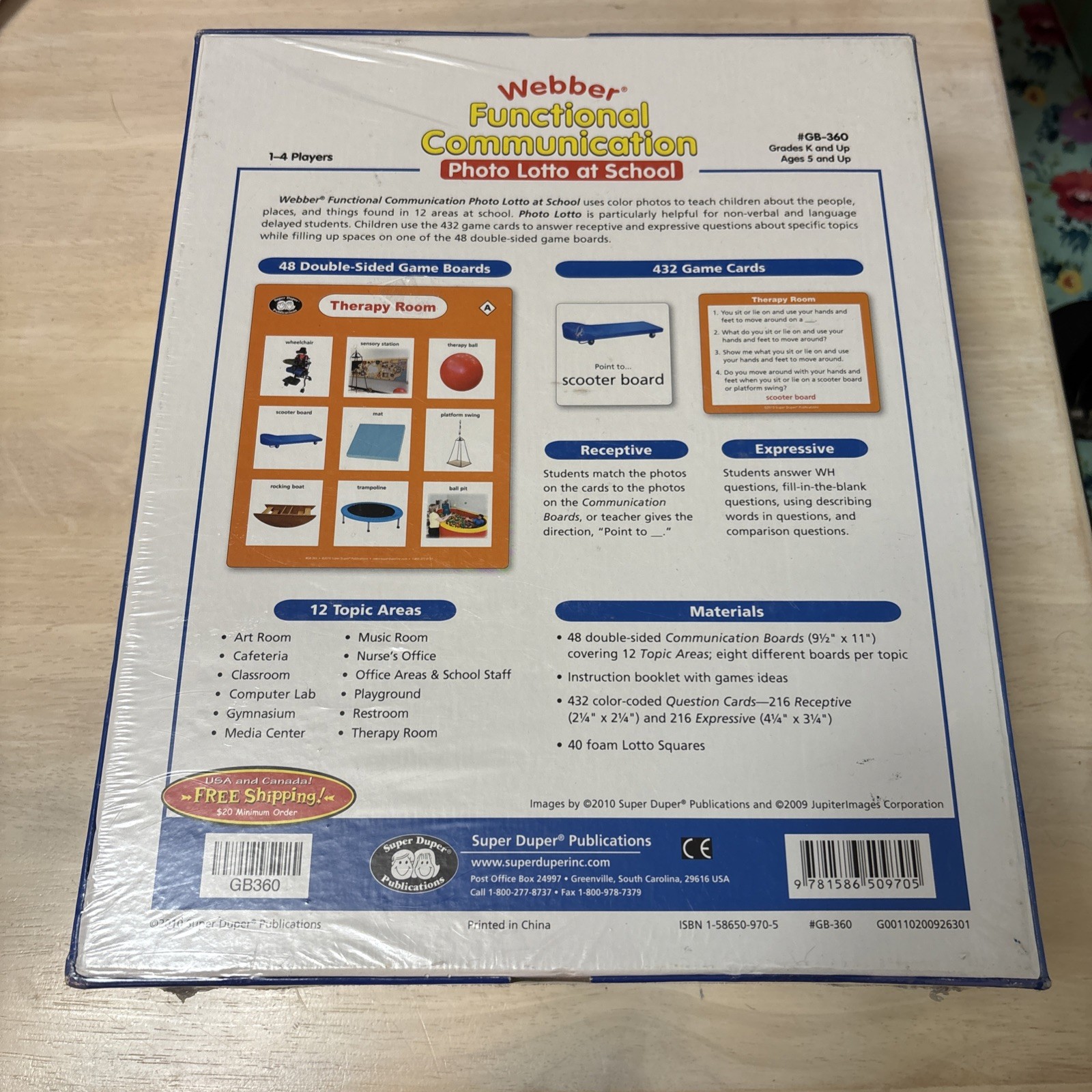 Super Duper Webber Functional Communication Photo Lotto At School Speech Therapy