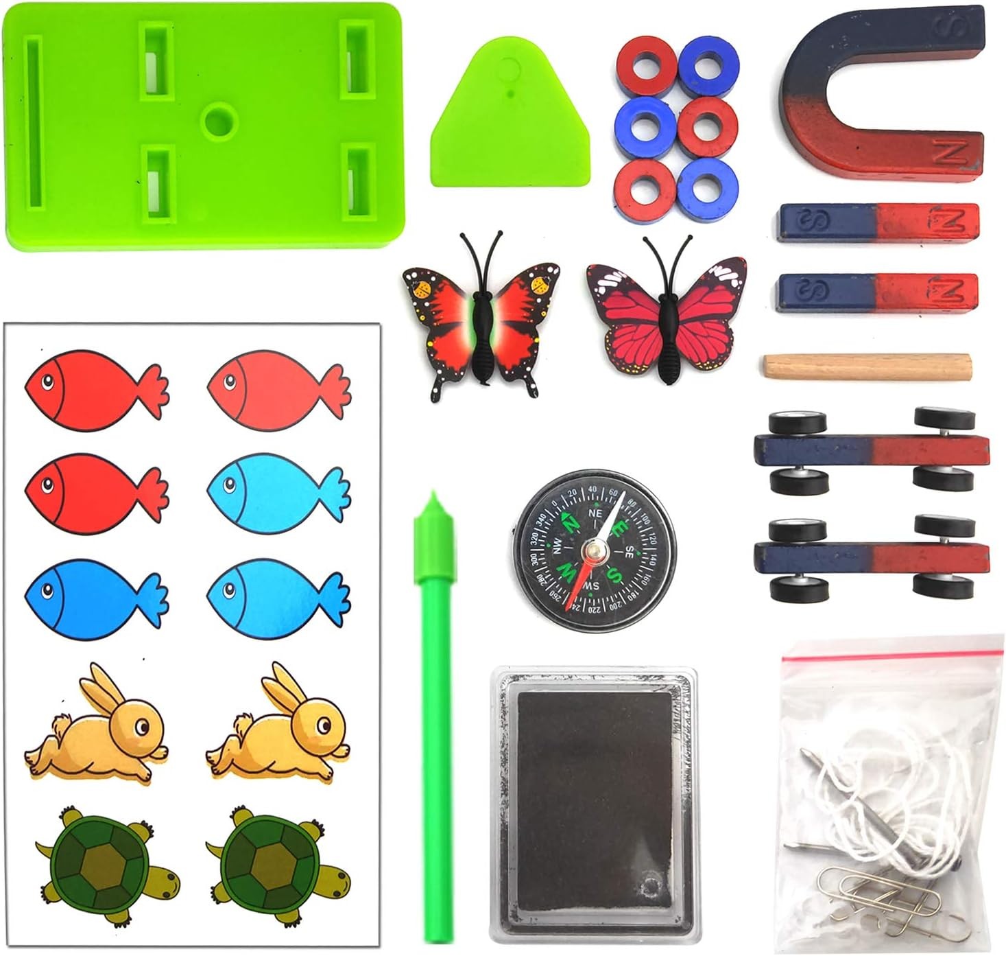 EUDAX Junior Science Magnet Set STEM Physics Experiment Kit Bar Ring Horseshoe