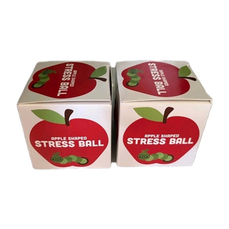 Two New Apple Shaped Stress Balls Red Apple Squishy Squeeze Toys Like Nee Doh