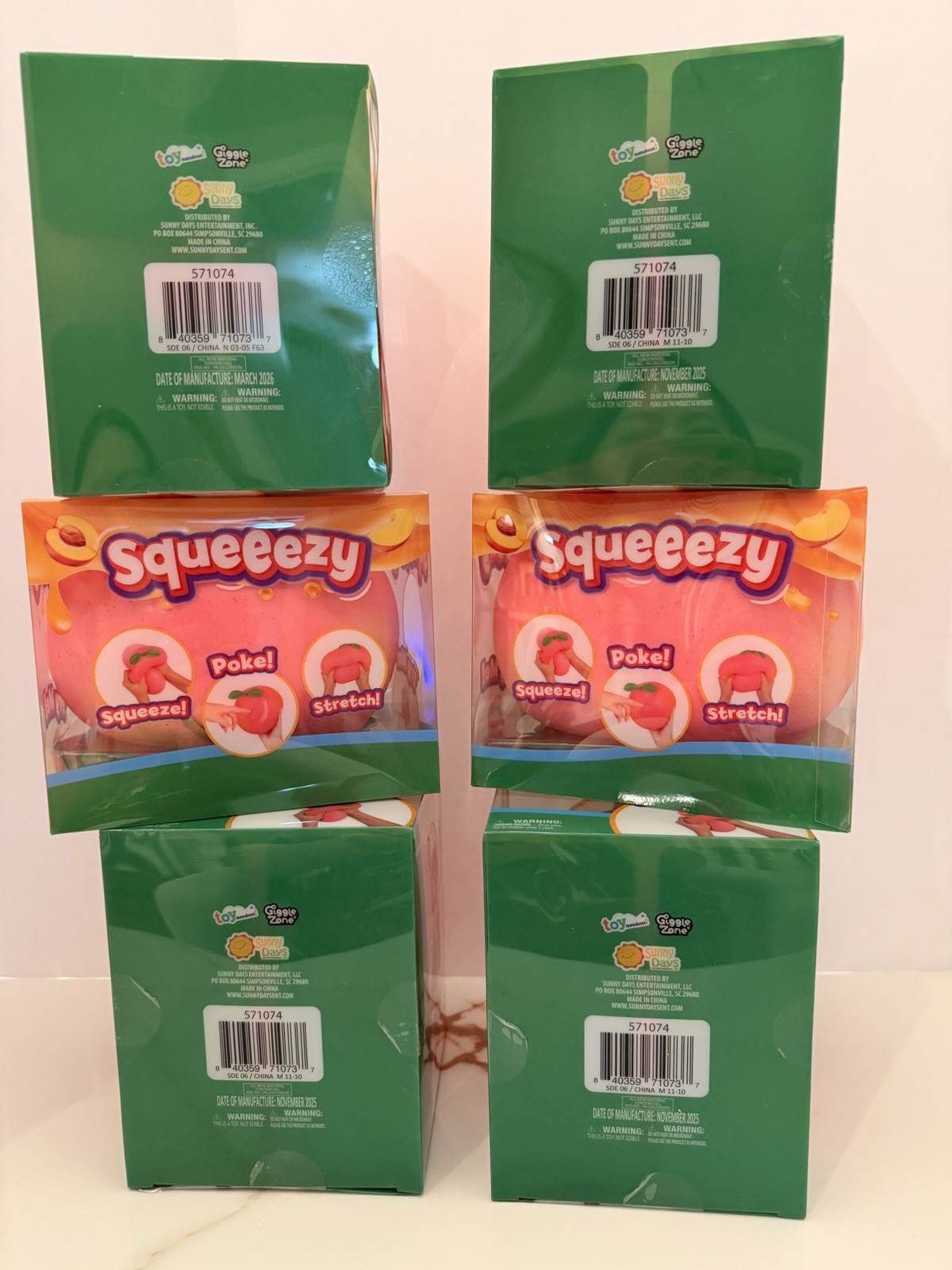 TikTok Viral Toymendous Jumbo Squeeezy PEACH Squishy Sensory Toy