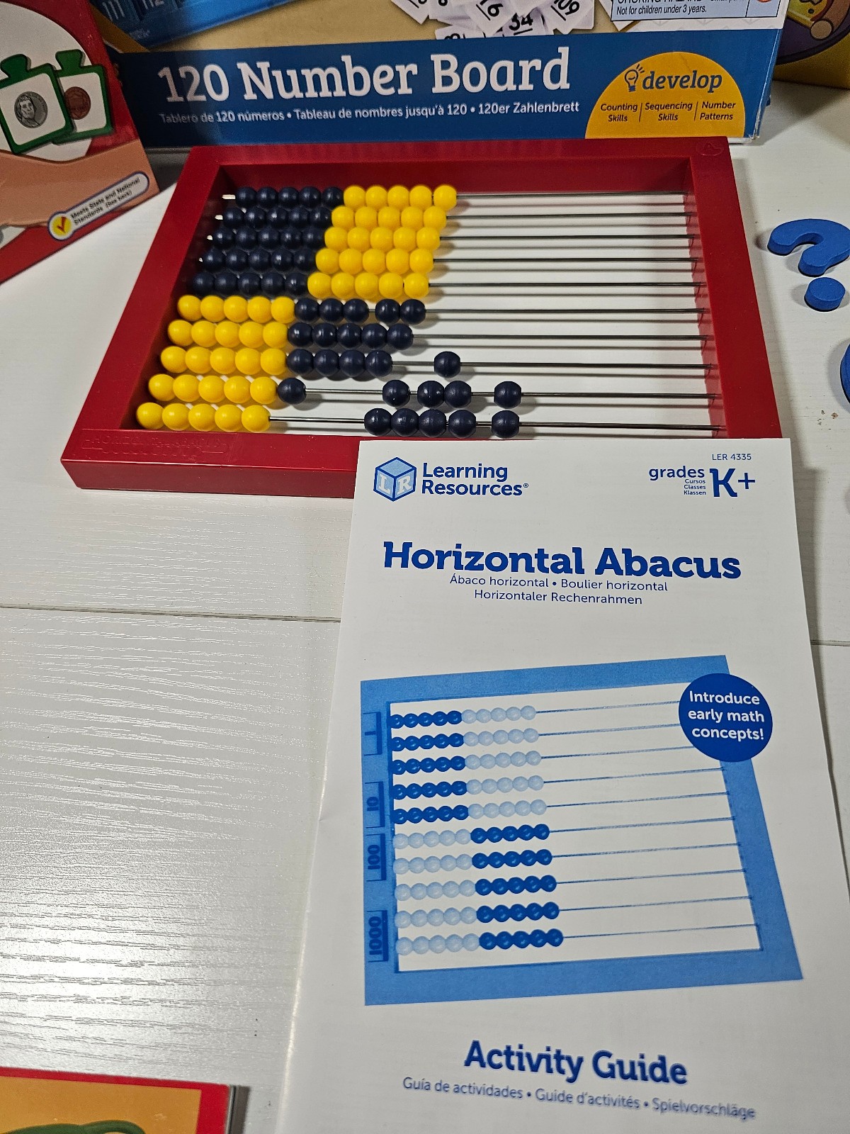 LOT Fraction Pizza Game, 120 Number Board, Abacus, Money Puzzle Homeschool