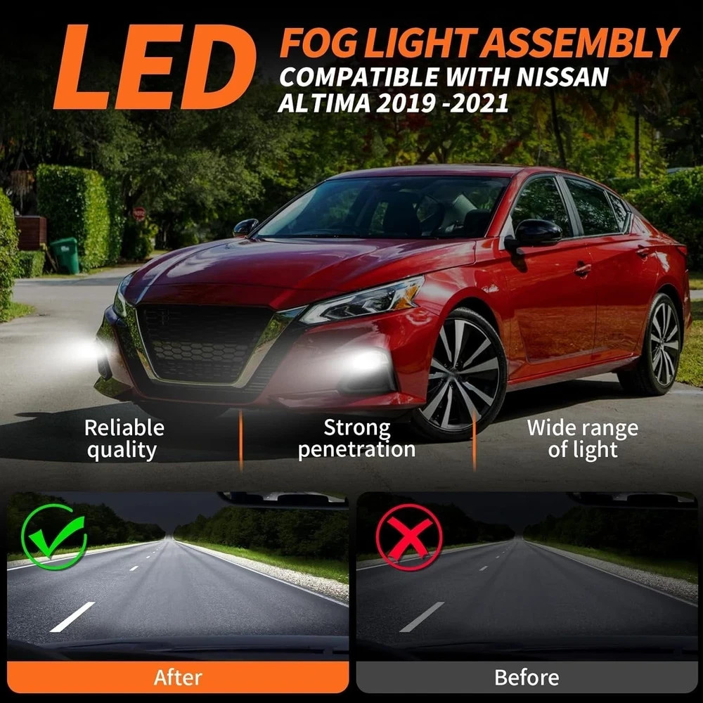 Bumper Fog Lights Assembly Compatible with Altima 2019 2020 2021 Left & Right