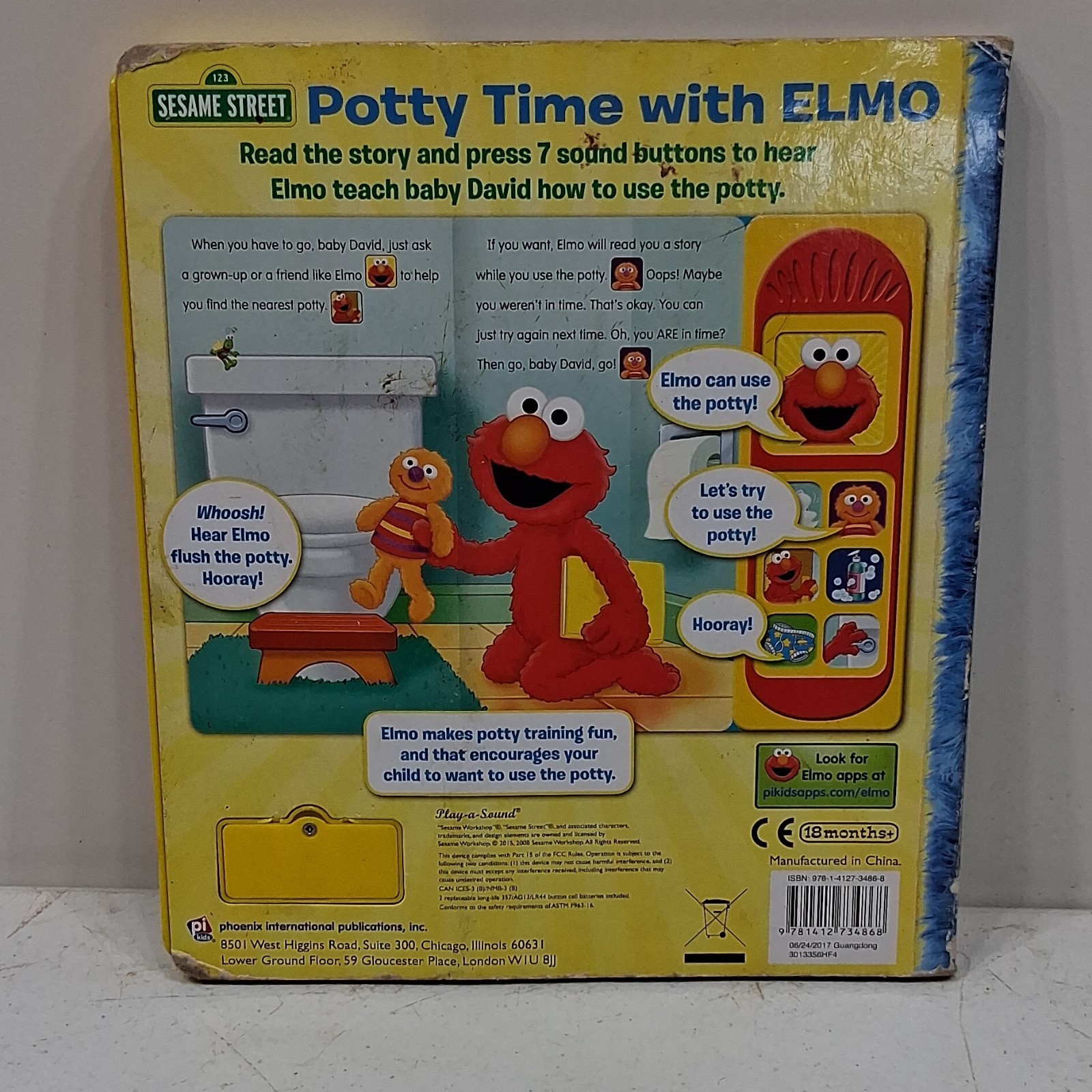 Play a sound books Disney Pixar Cars The Big Race; Sesame Street Potty Time Elmo