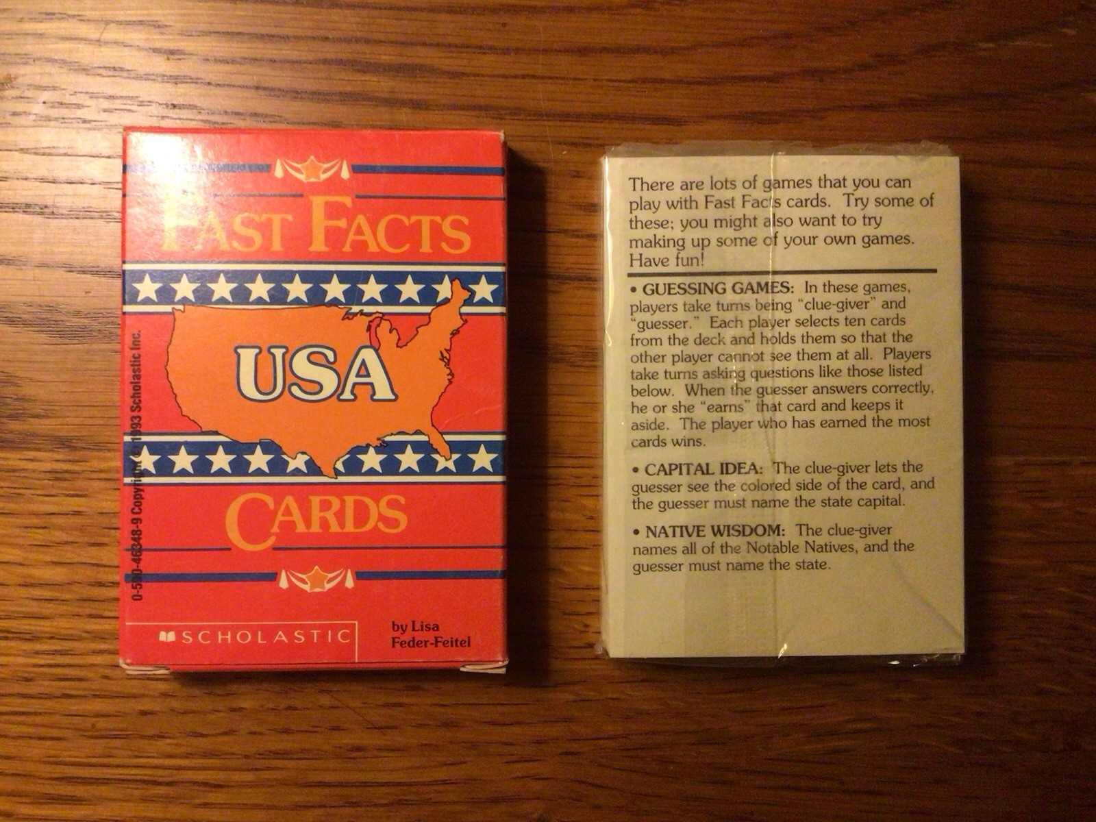 Vintage Fast Facts USA Playing Cards By Scholastic- Sealed and Unopened