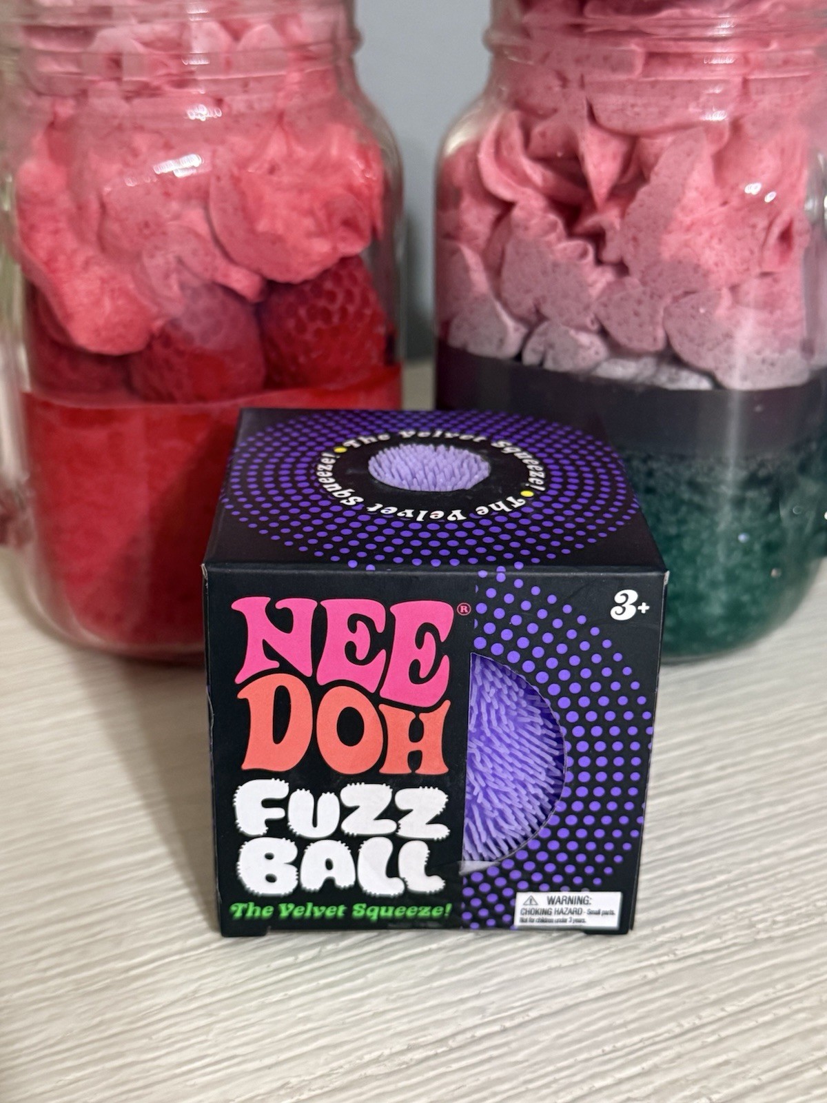 NEW Purple Needoh FUZZ BALL Nee Doh Squishy Fuzzball AUTHENTIC US Squeeze Squish