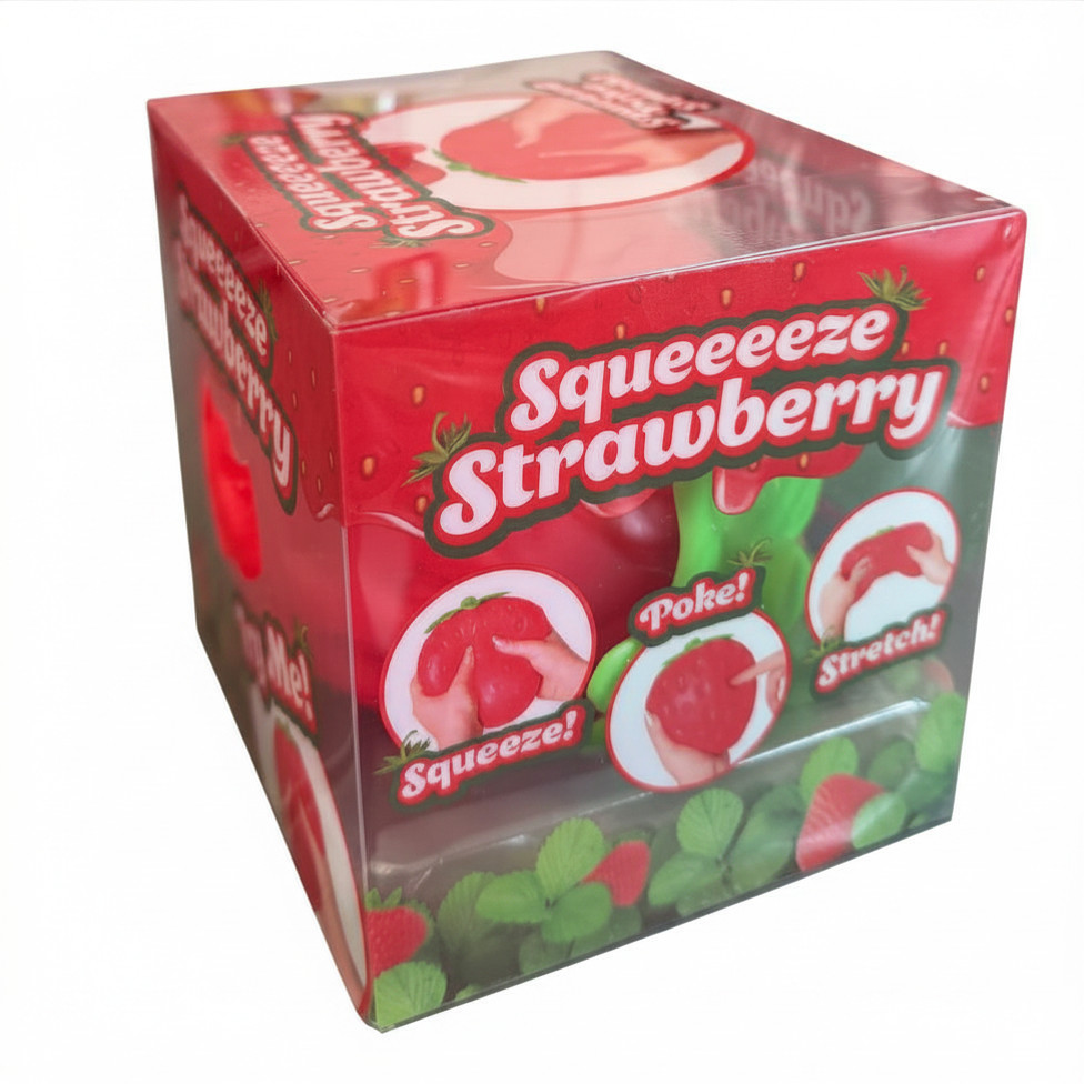 Sunny Days Jumbo Squeeezy Strawberry Squishy Sensory Toy – NEW