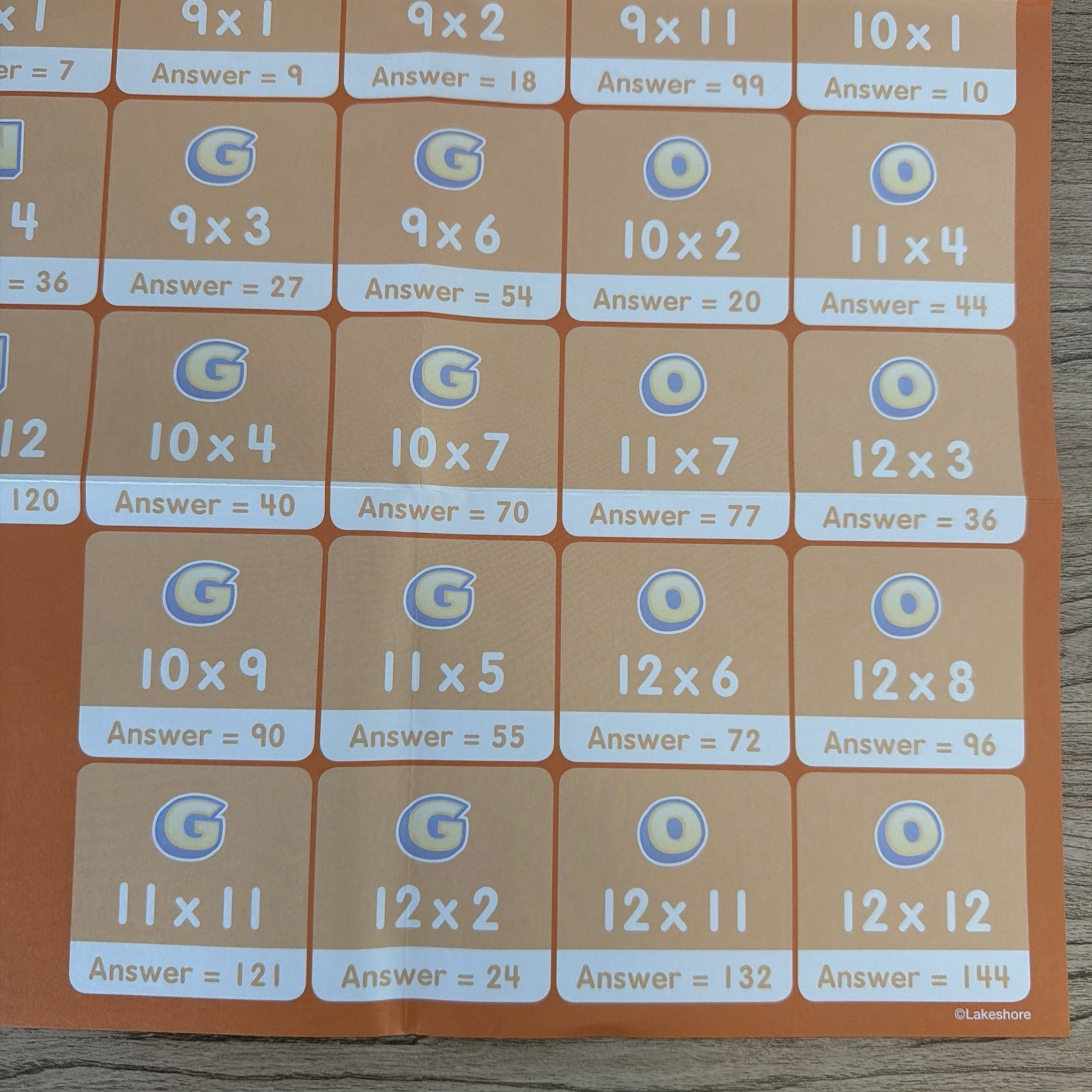 Multiplication BINGO Lakeshore Game Grades 3-4 Up To 36 Players Gently Used