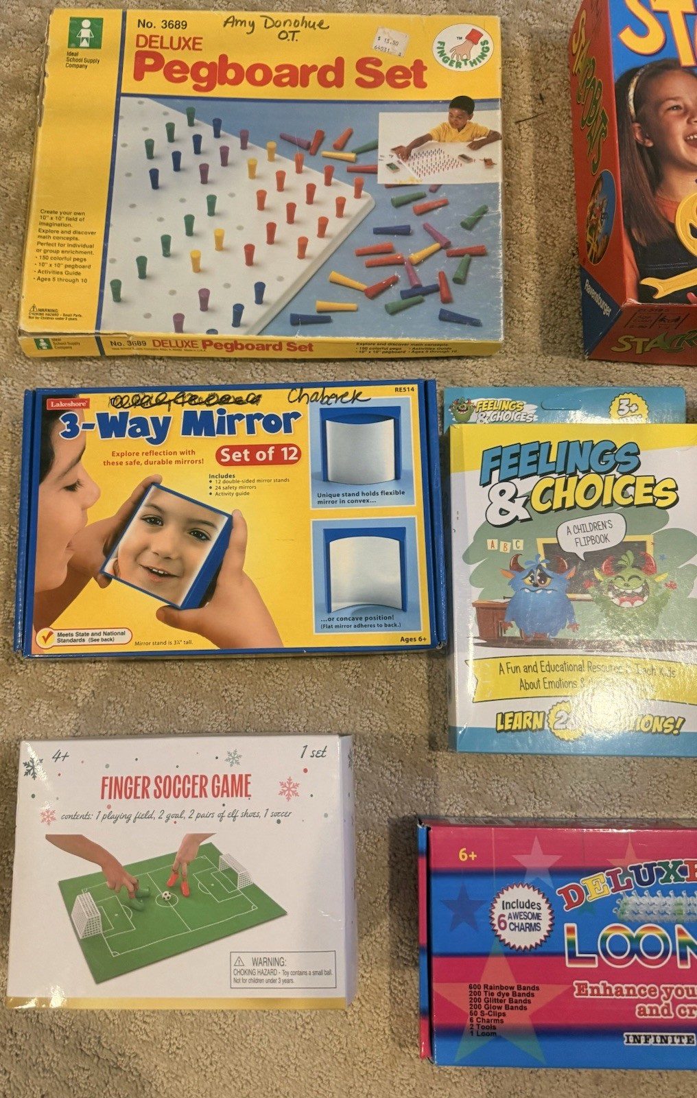 Lot Games Occupational Therapy Fine Motor Zones Pegboard Stacrobats Soccer